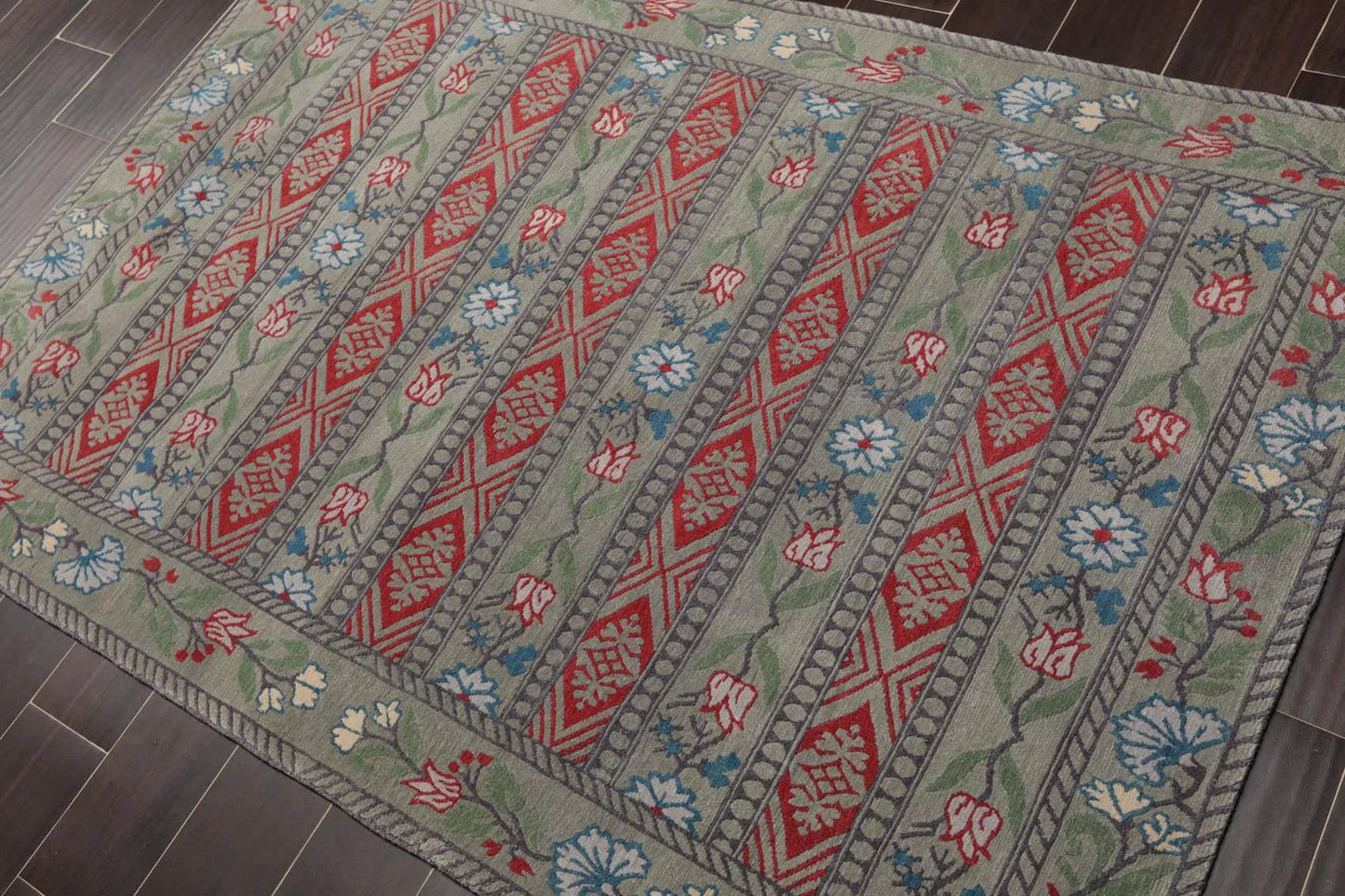 4' x 6' Hand Knotted Tibetan 100% Wool Patterned Oriental Area Rug Celadon-2