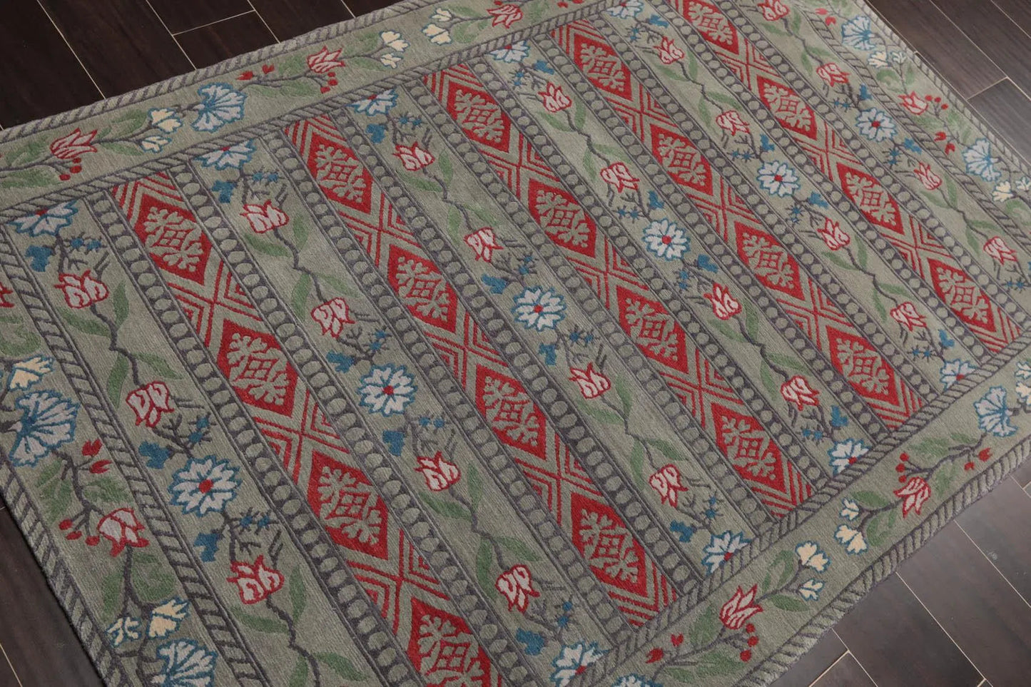 4' x 6' Hand Knotted Tibetan 100% Wool Patterned Oriental Area Rug Celadon-3