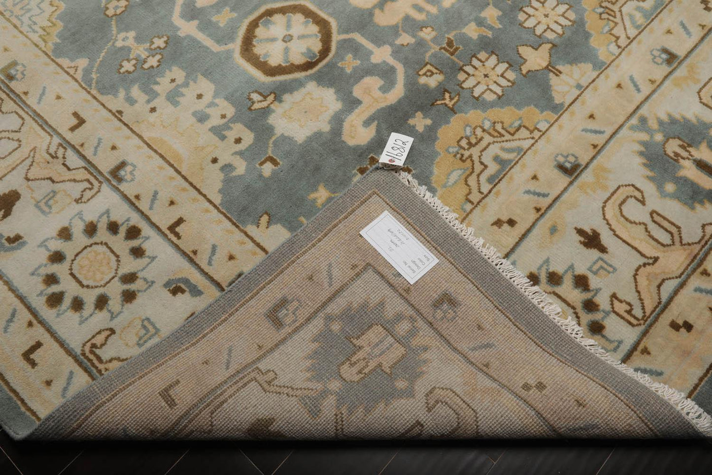 Muted Turkish Oushak 9'2" x 11’10” Hand Knotted 100% Wool Area Rug Celadon-4