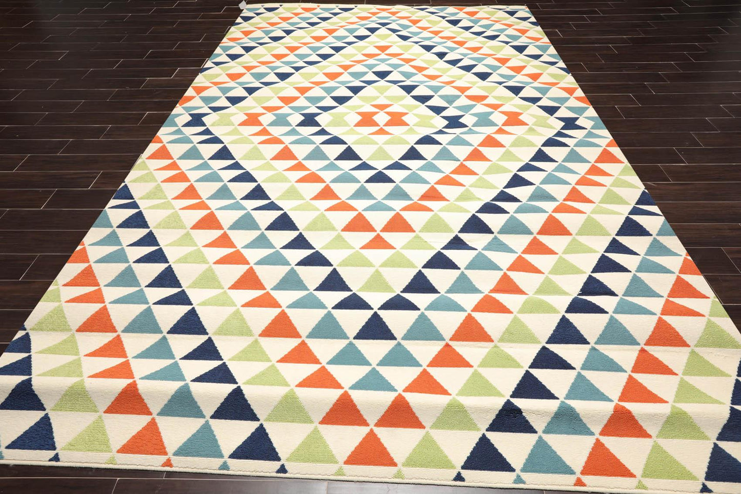 8'6" x 13' Geometric polypropylene Indoor Outdoor Oriental Area Rug Multi Color-1