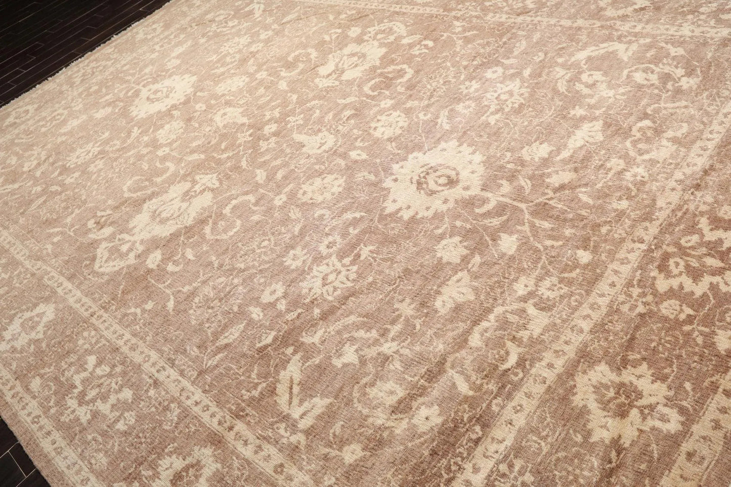 10' x 14' Hand Knotted Tibetan Antique Reproduction Erased Pattern Area Rug Brown-2