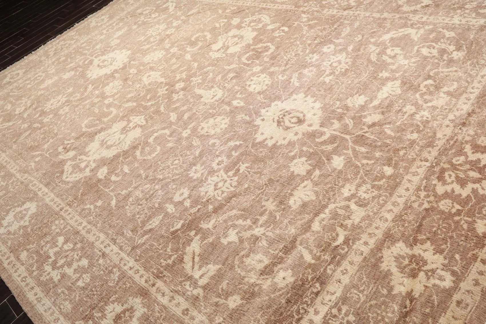 10' x 14' Hand Knotted Tibetan Antique Reproduction Erased Pattern Area Rug Brown-2