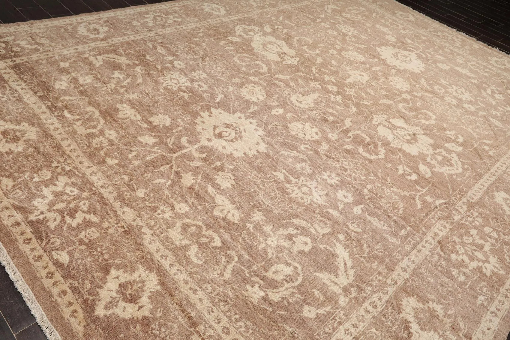 10' x 14' Hand Knotted Tibetan Antique Reproduction Erased Pattern Area Rug Brown-3
