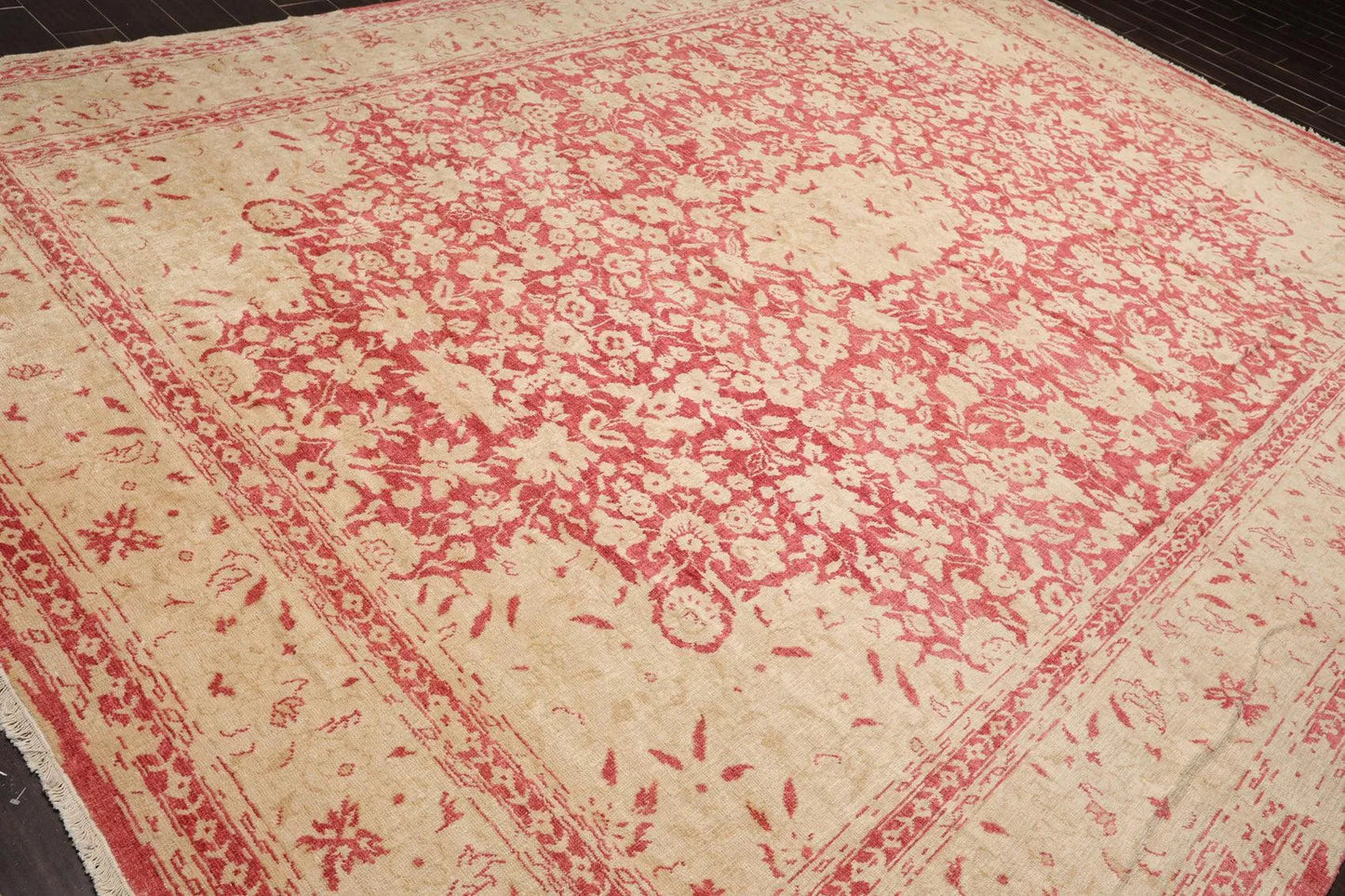 10' x14' Hand Knotted Antique Reproduction Erased Pattern Area Rug Pomegranate-3