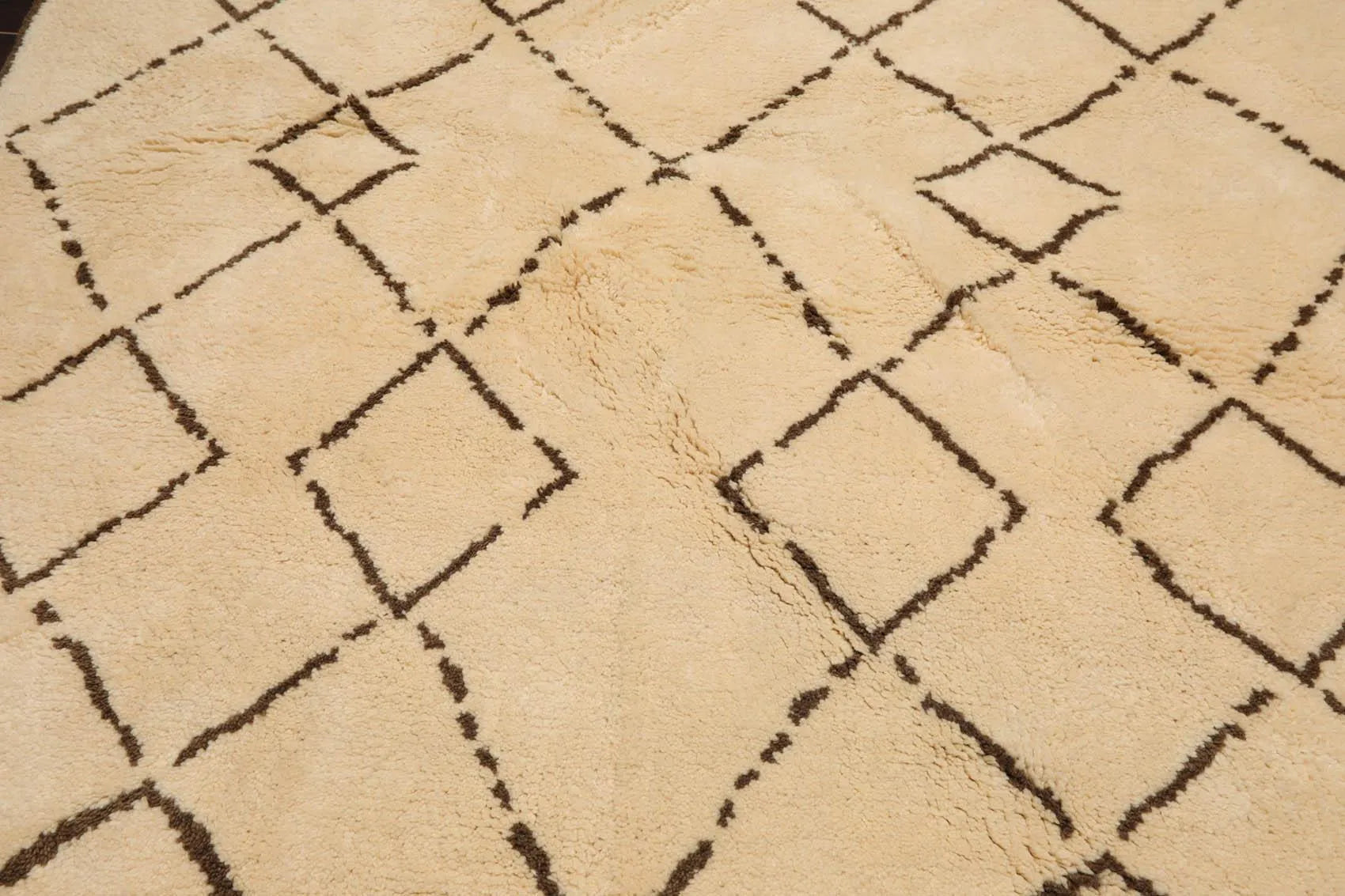 6'6'' x 8'1'' Hand Knotted Shag 100% Wool Moroccan Oriental Area Rug Ivory-4