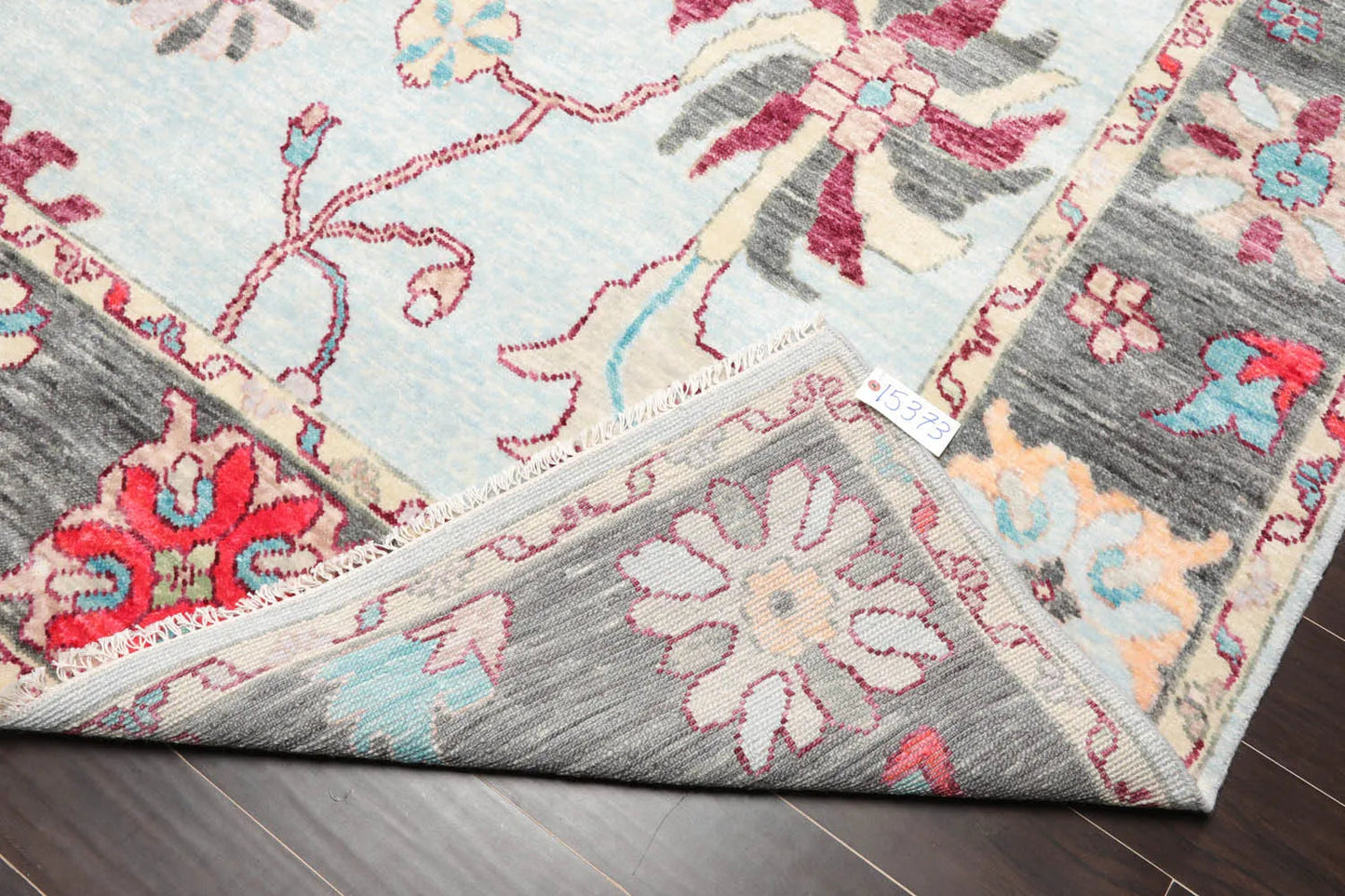 Aqua Hand Knotted Modern & Contemporary Oushak Wool Oriental Rug, LoomBloom 9'6"x12'2"-4