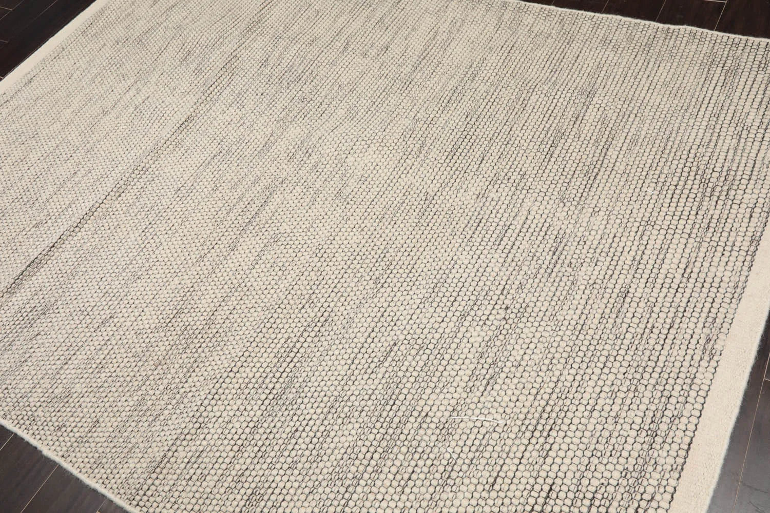 LoomBloom 5x8ft Ivory Handcrafted Designer Kilim Wool Oriental Area Rug-3
