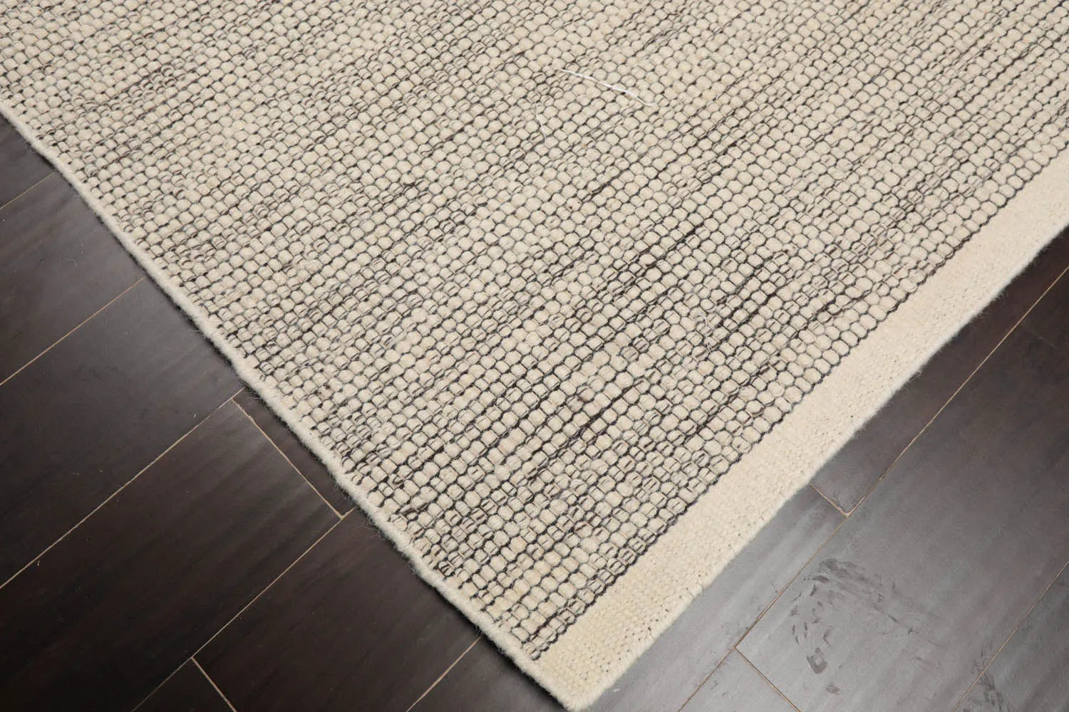 LoomBloom 5x8ft Ivory Handcrafted Designer Kilim Wool Oriental Area Rug-4