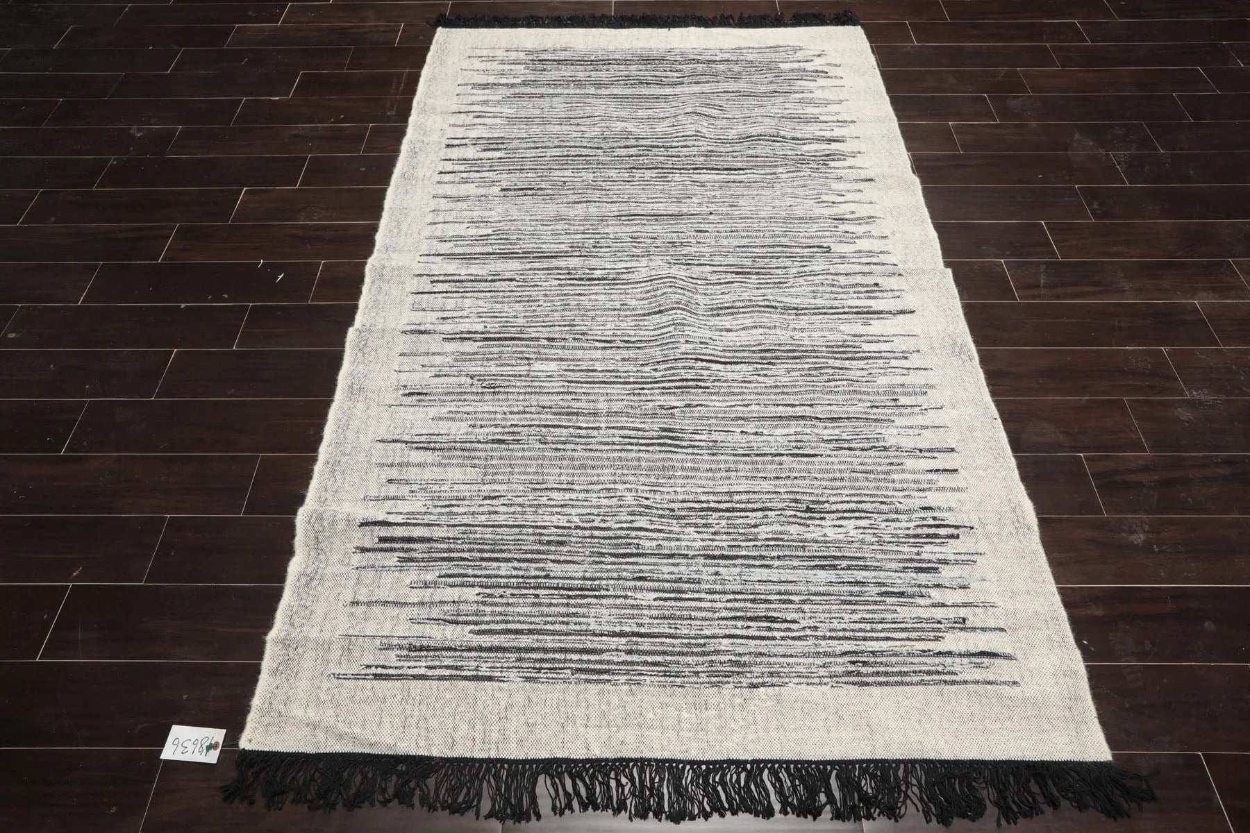 LoomBloom 5x8 Ivory Handcrafted Kilim Wool Oriental Area Rug-2