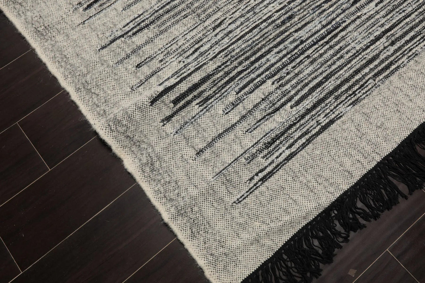 LoomBloom 5x8 Ivory Handcrafted Kilim Wool Oriental Area Rug-4