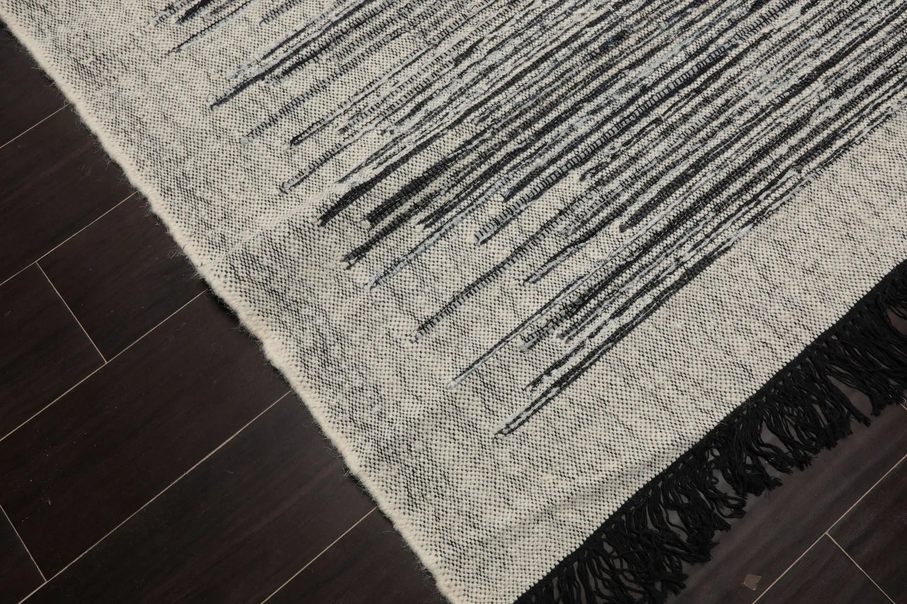 LoomBloom 5x8 Ivory Handcrafted Kilim Wool Oriental Area Rug-4