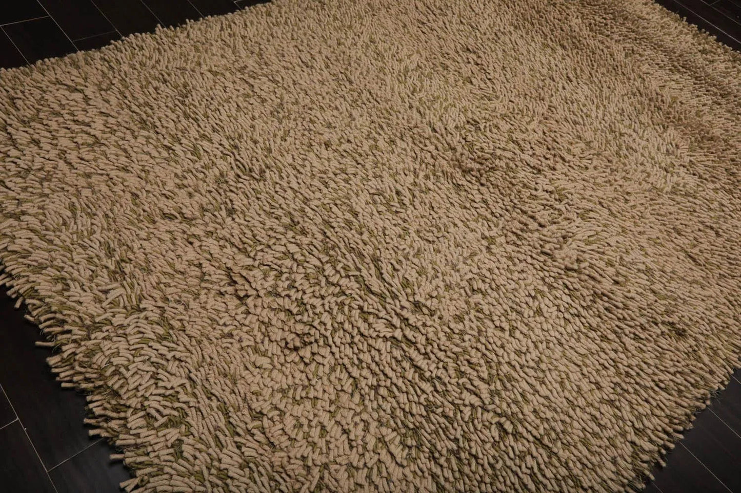 6’ x 9’ USA made Modern & Contemporary Shag Wool Oriental Area Rug Beige-2