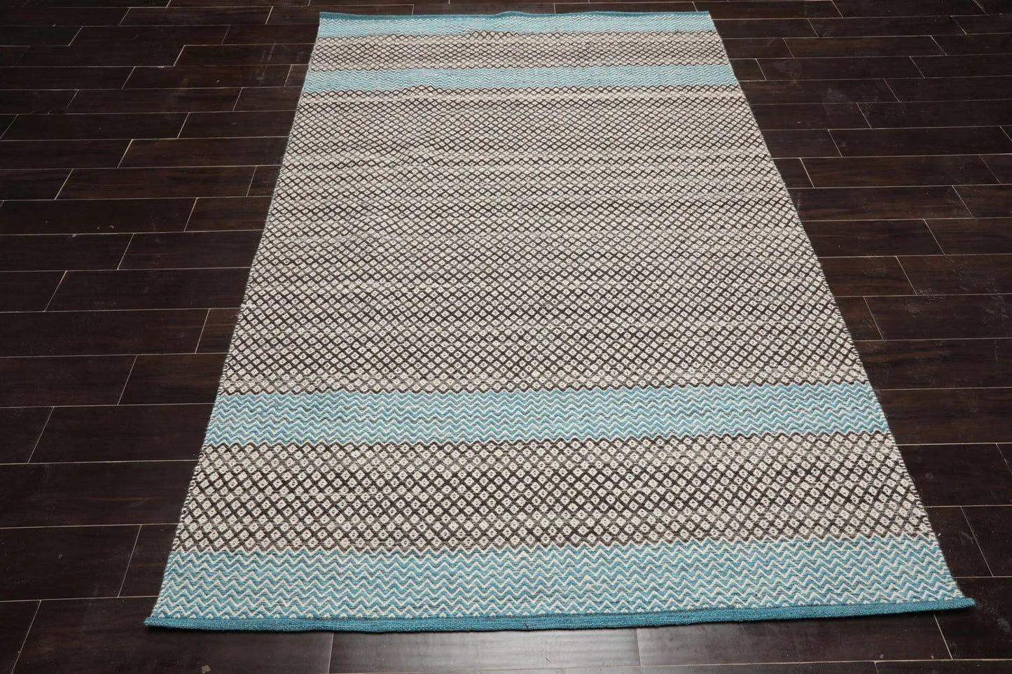 LoomBloom 5x8 Beige Oriental Modern Hand Woven Kilim Wool Area Rug-2