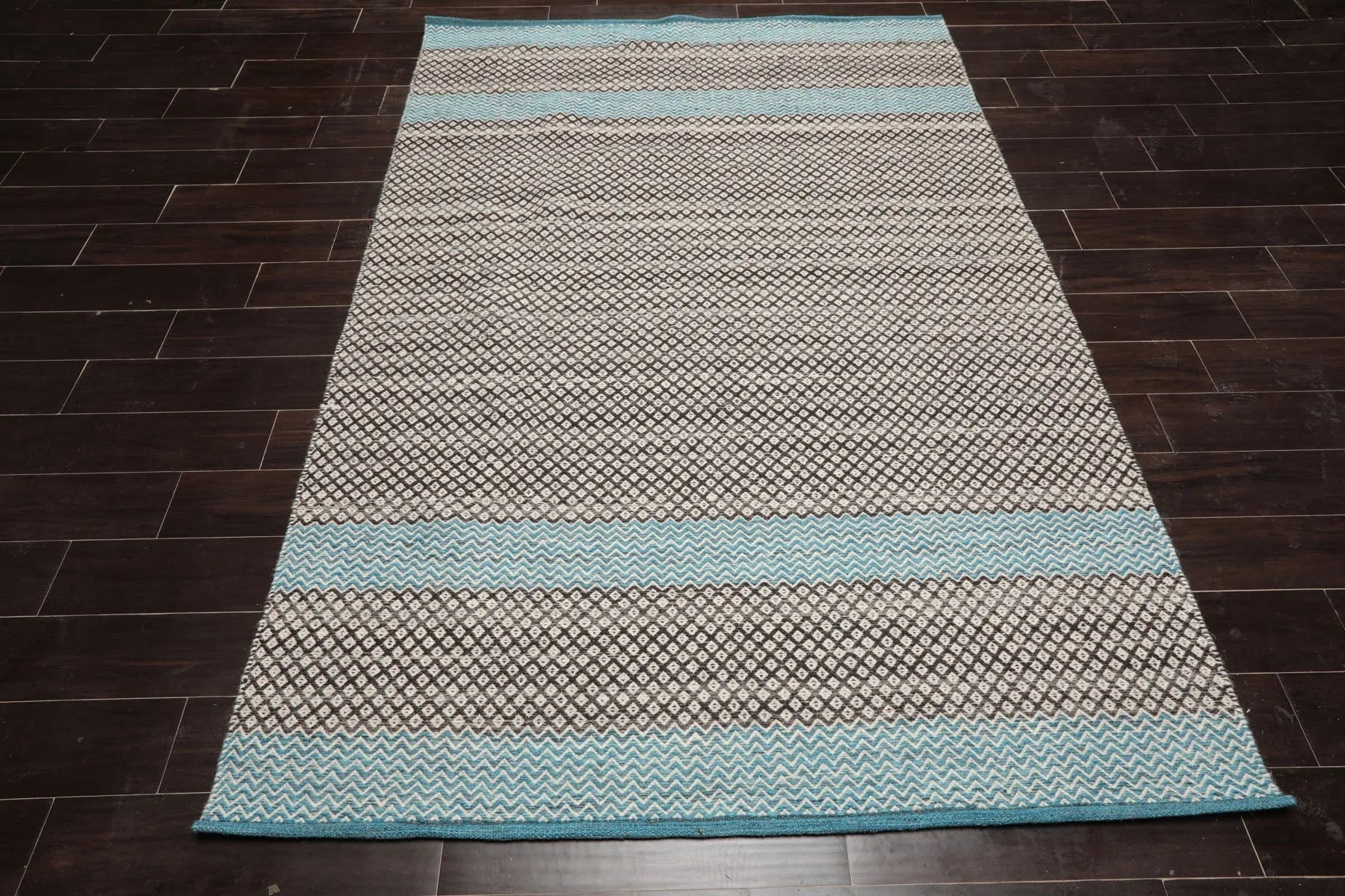 LoomBloom 5x8 Beige Oriental Modern Hand Woven Kilim Wool Area Rug-2