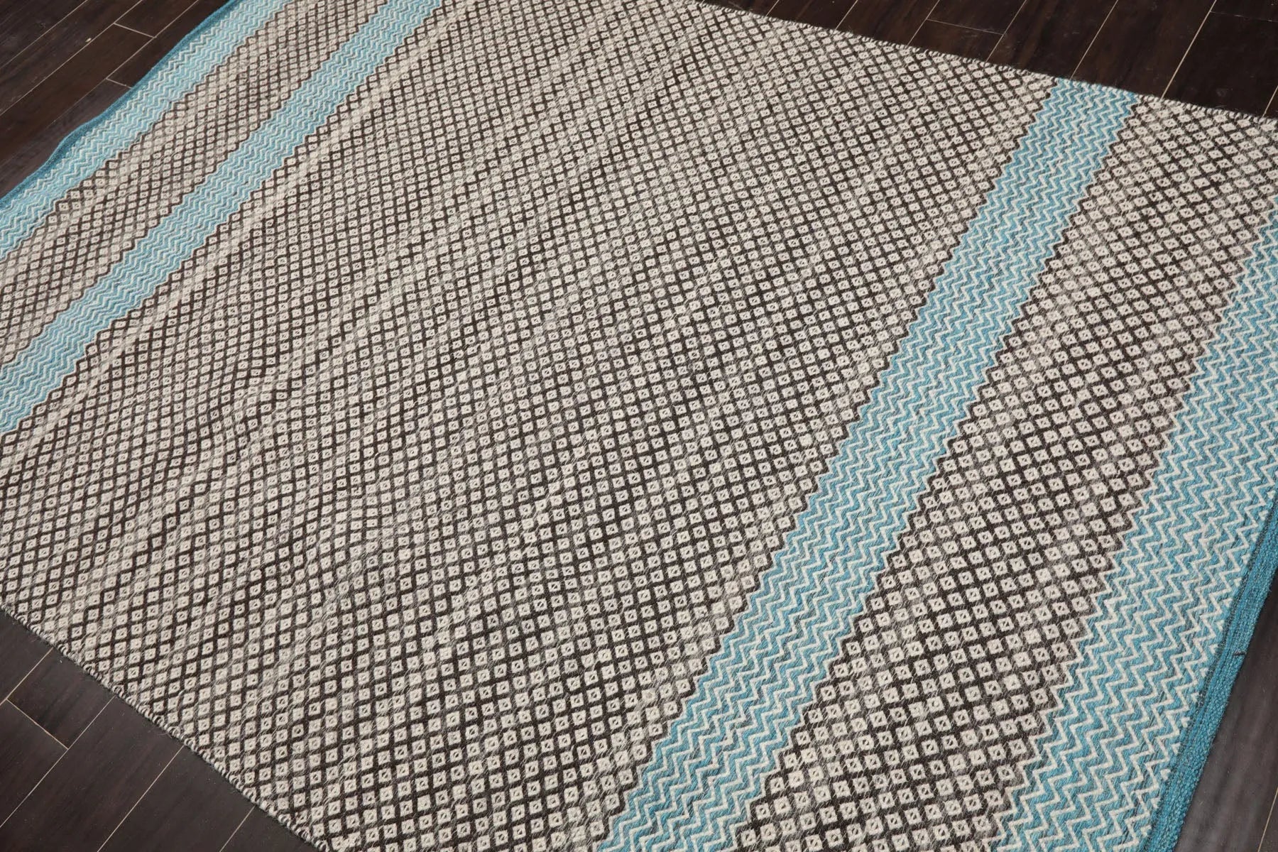 LoomBloom 5x8 Beige Oriental Modern Hand Woven Kilim Wool Area Rug-3