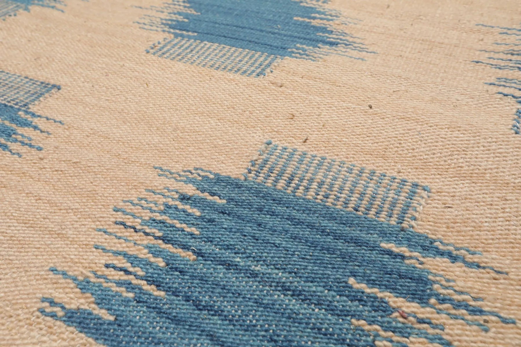 LoomBloom 5x8 Beige Handmade Contemporary Ikat Wool Oriental Area Rug Design-4