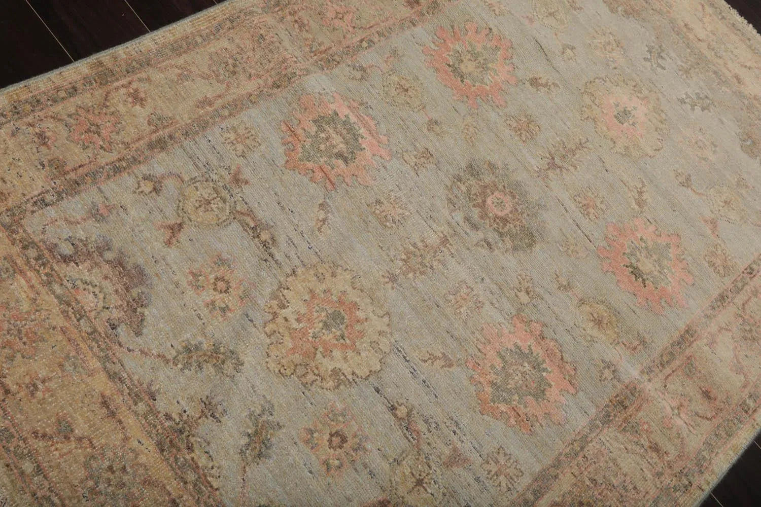4’ x 6’  Muted Afghan Oushak Vegetable Dyes Hand Knotted Wool Area Rug Mint-4