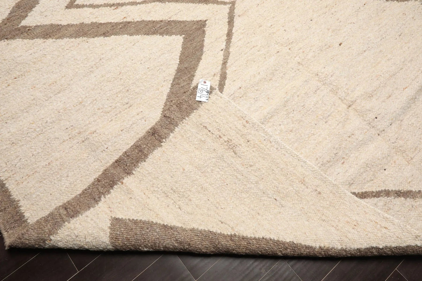 LoomBloom Multi Size Beige Hand Woven Contemporary Geometric Flatweave Wool Oriental Area Rug-4