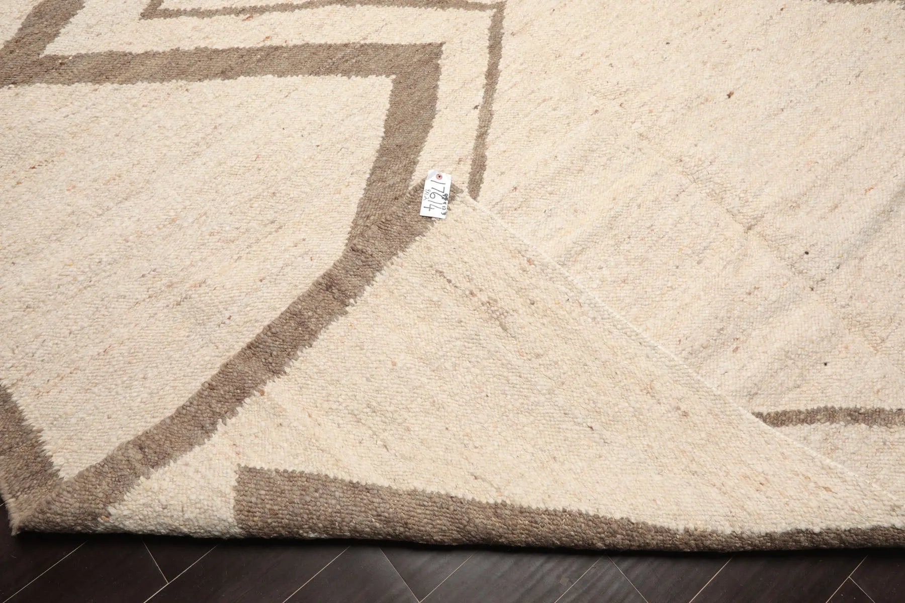LoomBloom Multi Size Beige Hand Woven Contemporary Geometric Flatweave Wool Oriental Area Rug-4