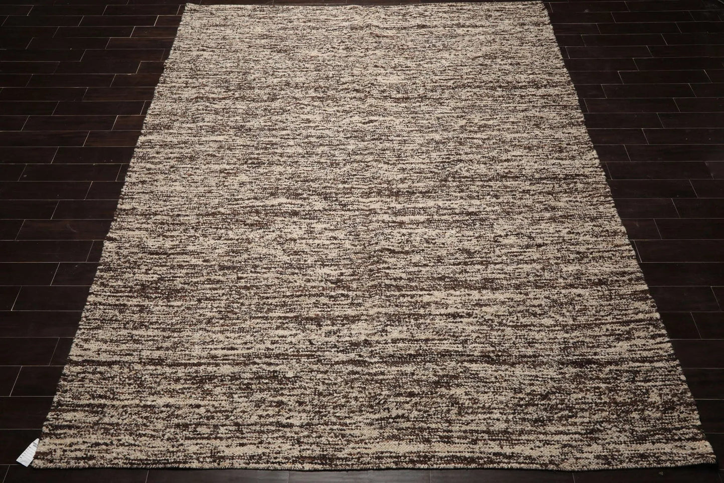 LoomBloom 9x12 Beige Hand Woven Contemporary Geometric Flatweave Wool Oriental Area Rug-2