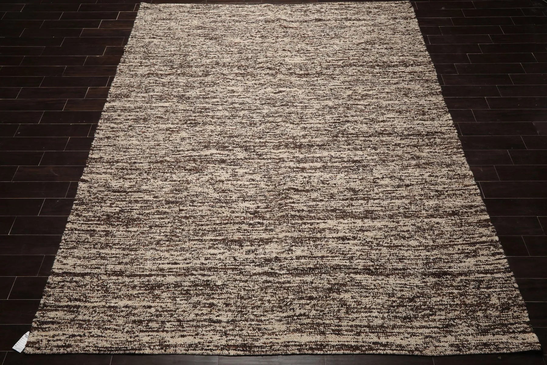 LoomBloom 9x12 Beige Hand Woven Contemporary Geometric Flatweave Wool Oriental Area Rug-2
