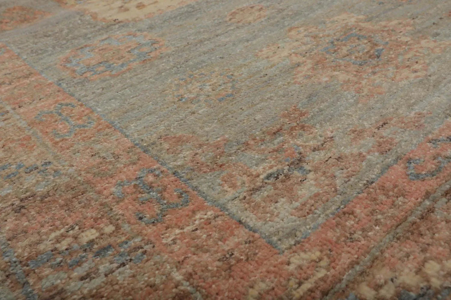 Muted Afghan Oushak Vegetable Dyes 3’ x 5’ Hand Knotted Wool Area Rug Slate-4
