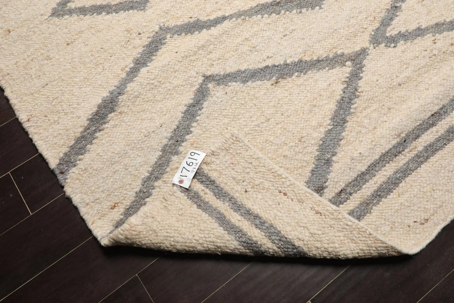 LoomBloom 9x12 Beige Hand Woven Contemporary Geometric Flatweave Wool Oriental Area Rug-4