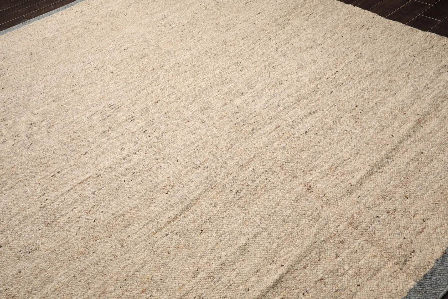 LoomBloom 9x12 Beige Hand Woven Contemporary Geometric Flatweave Wool Oriental Area Rug-3