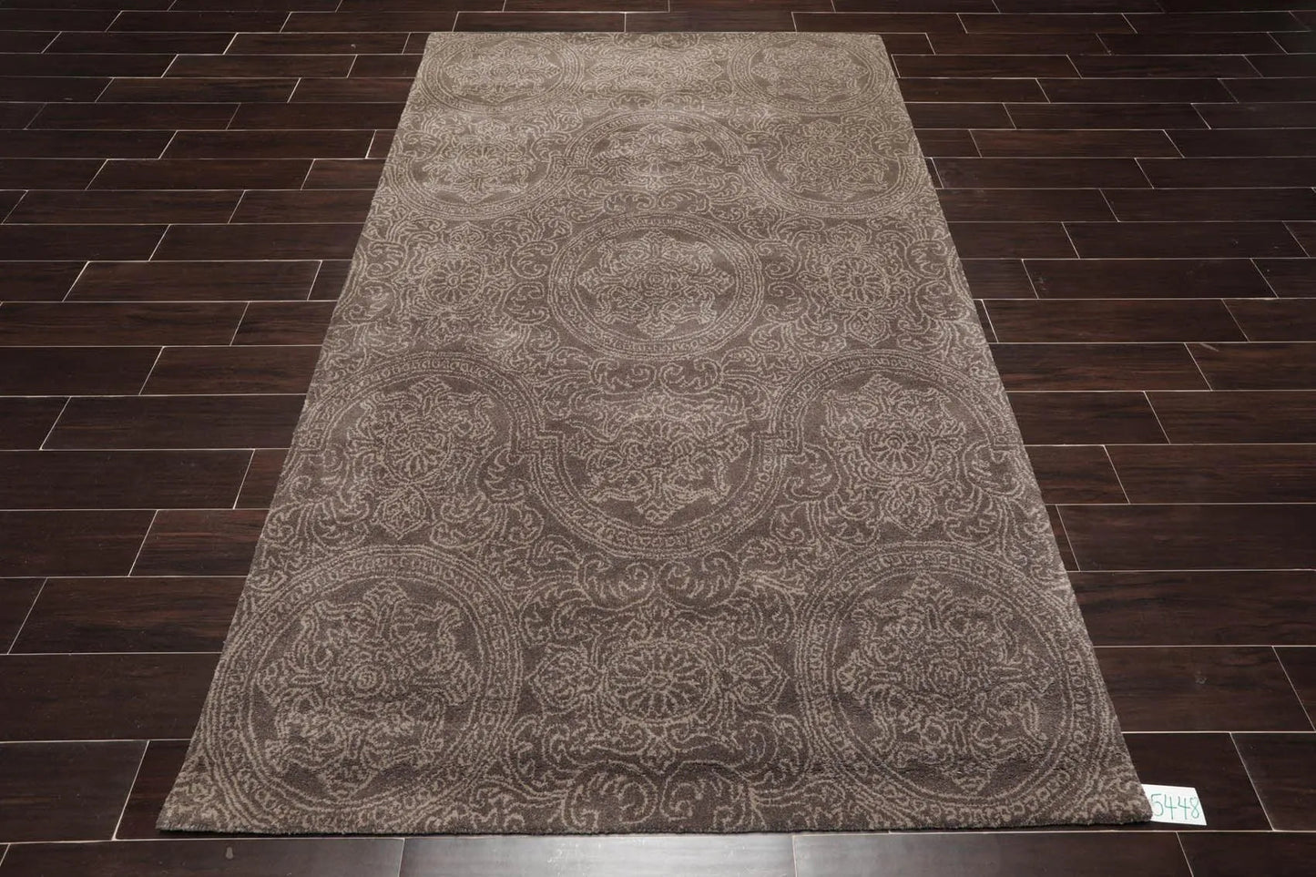 5' x 8' Handmade 100% Wool Patterned Transitional Oriental Area Rug Brown-1