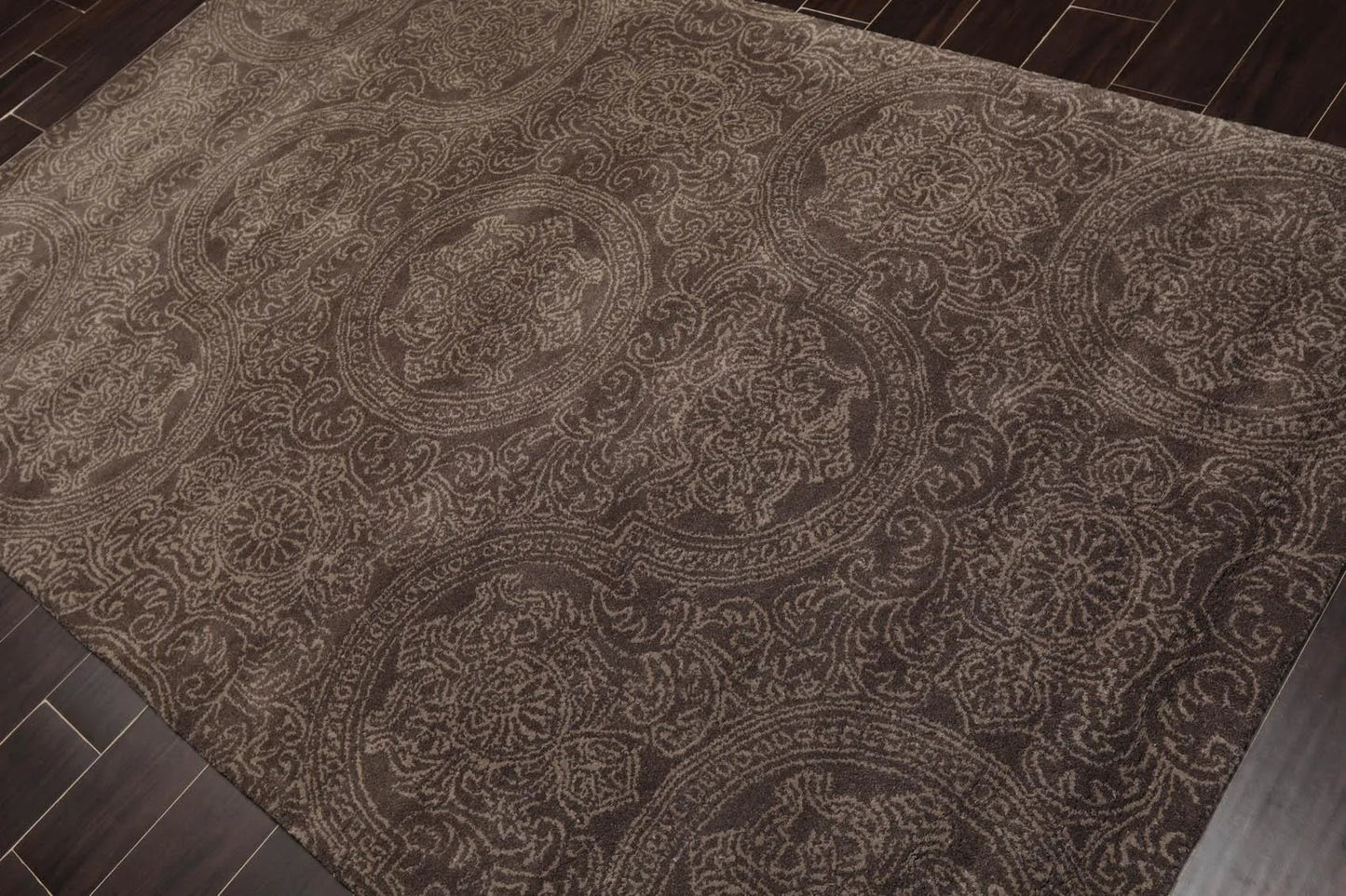 5' x 8' Handmade 100% Wool Patterned Transitional Oriental Area Rug Brown-2