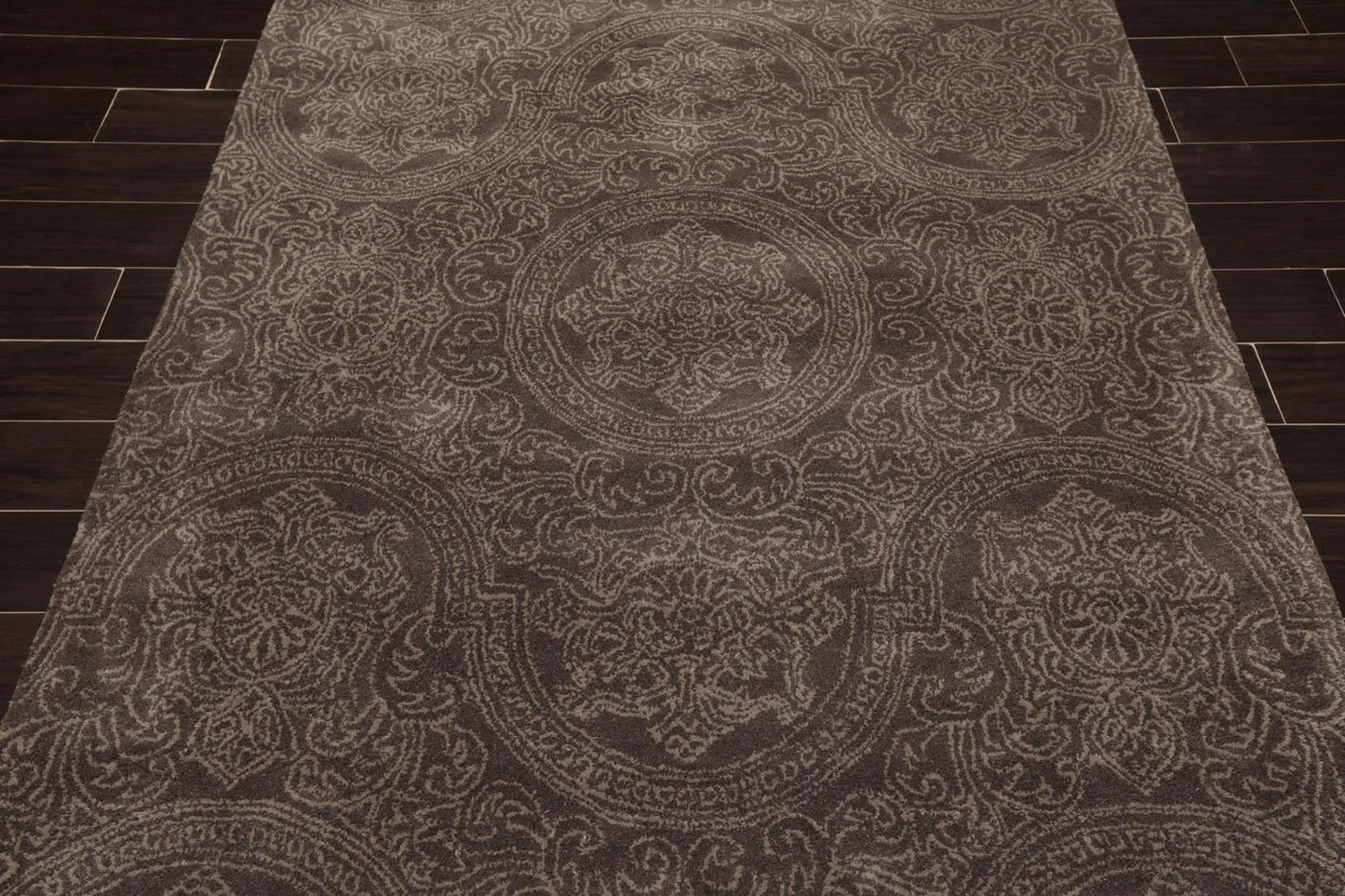 5' x 8' Handmade 100% Wool Patterned Transitional Oriental Area Rug Brown-4
