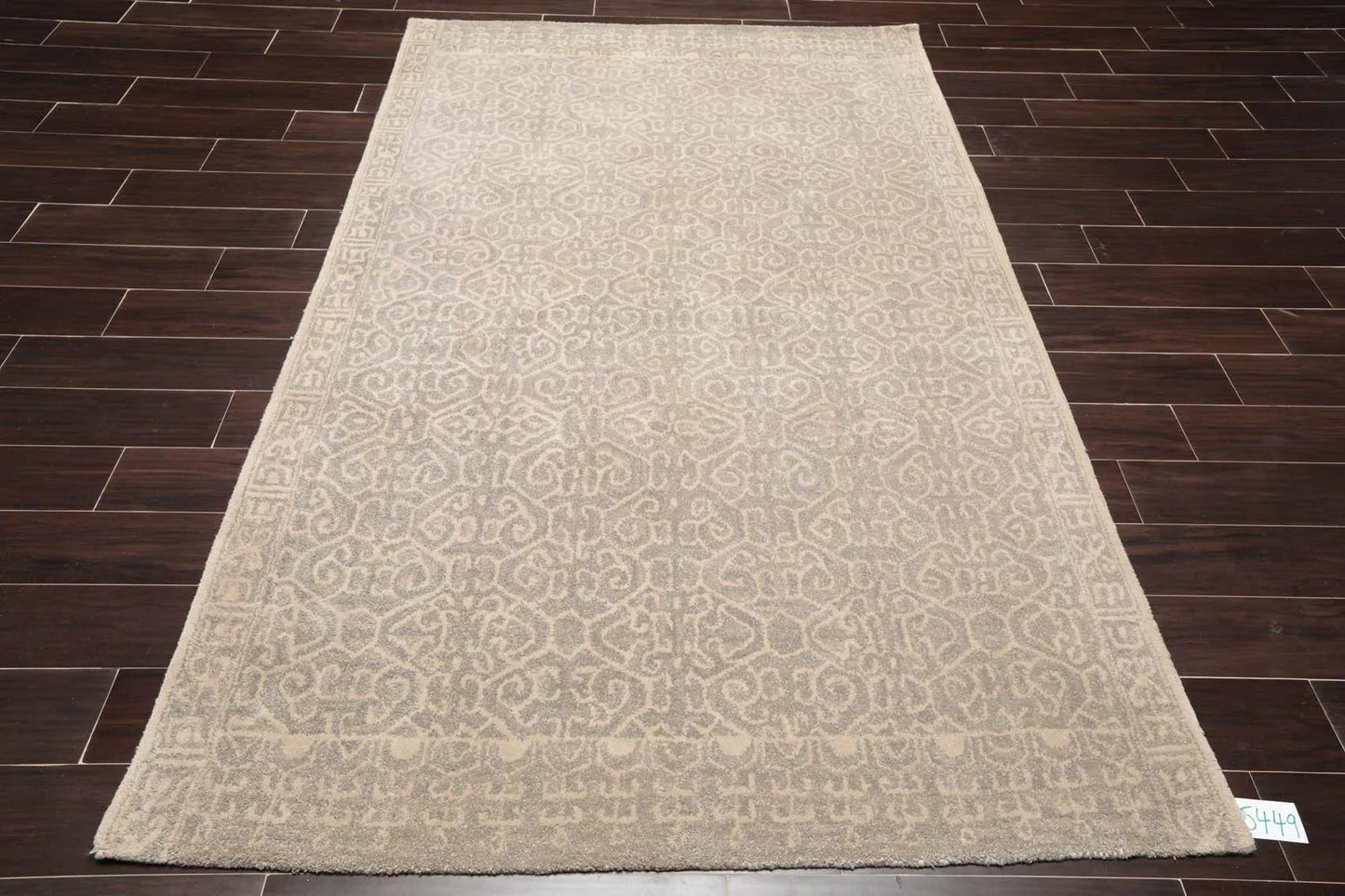 5' x 8' Handmade 100% Wool Patterned Traditional Oriental Area Rug Gray-1