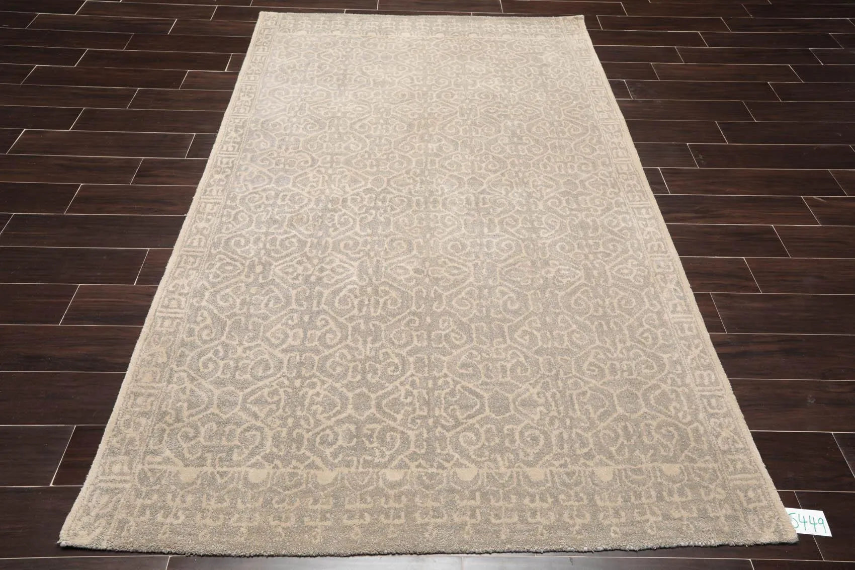 5' x 8' Handmade 100% Wool Patterned Traditional Oriental Area Rug Gray-1