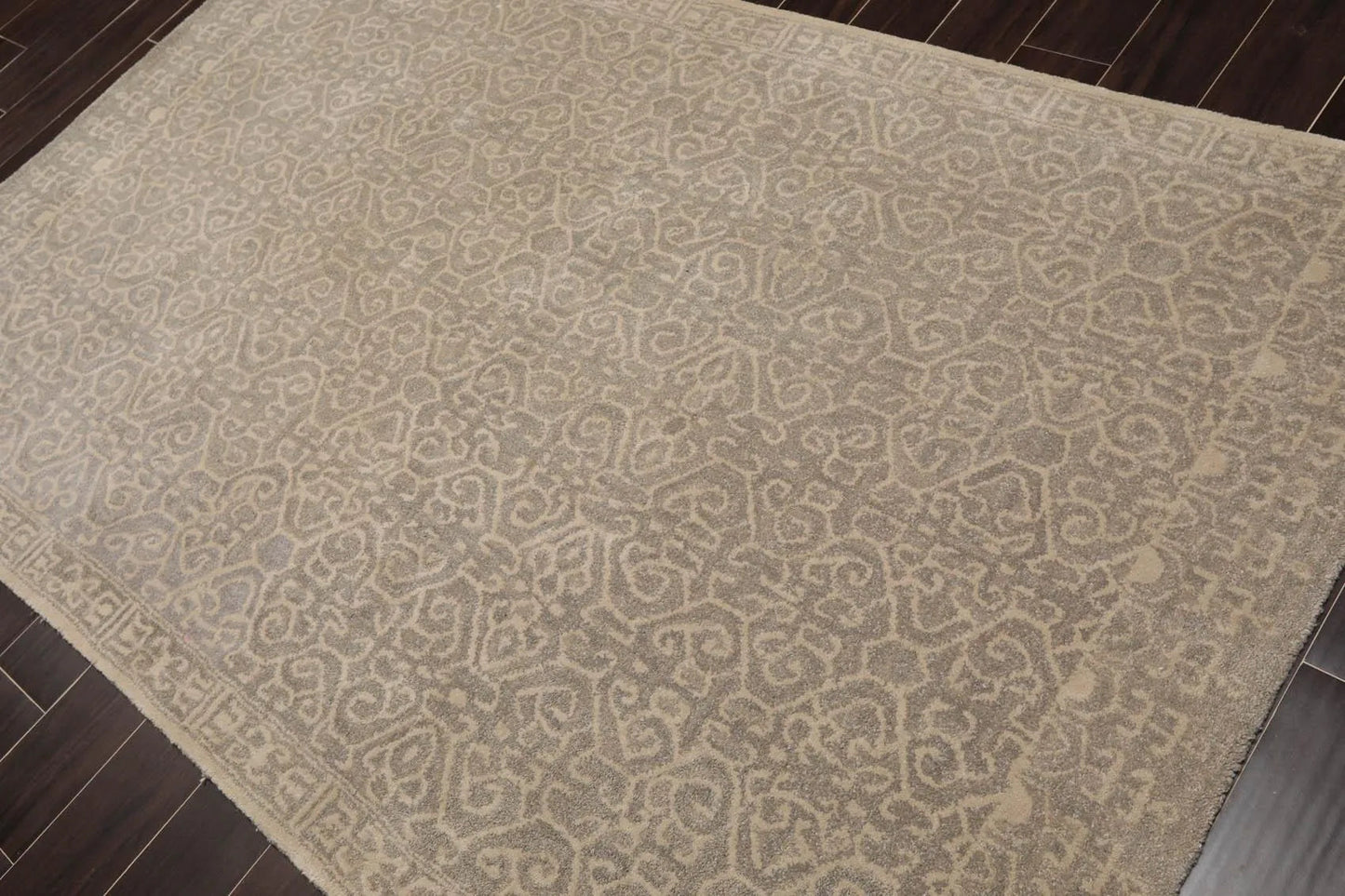 5' x 8' Handmade 100% Wool Patterned Traditional Oriental Area Rug Gray-2