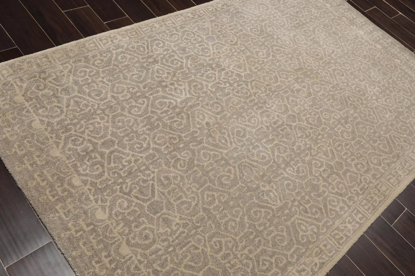 5' x 8' Handmade 100% Wool Patterned Traditional Oriental Area Rug Gray-3