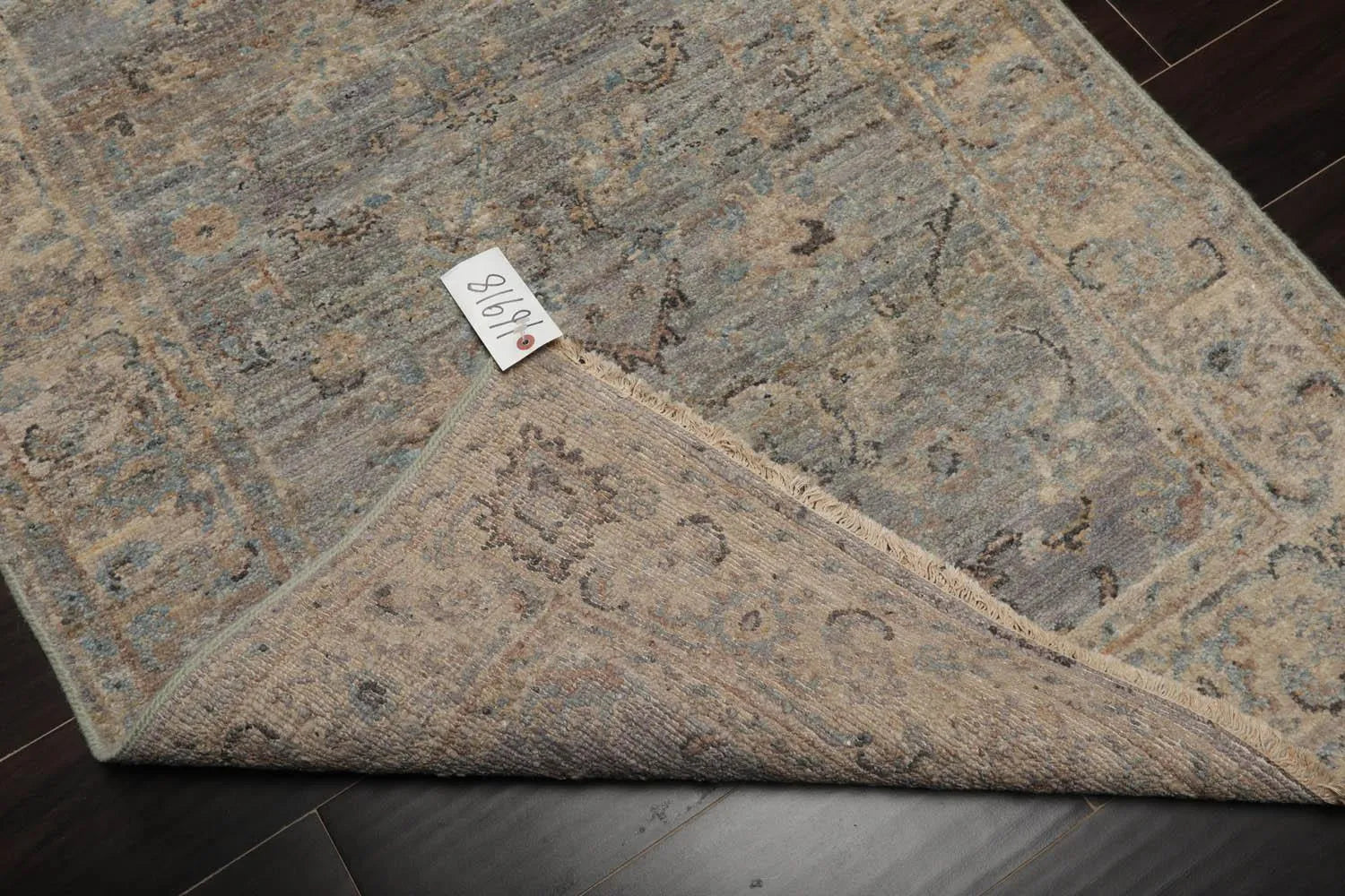 Muted Afghan Oushak Vegetable Dyes 3’ x 5’ Hand Knotted Wool Area Rug Gray-4