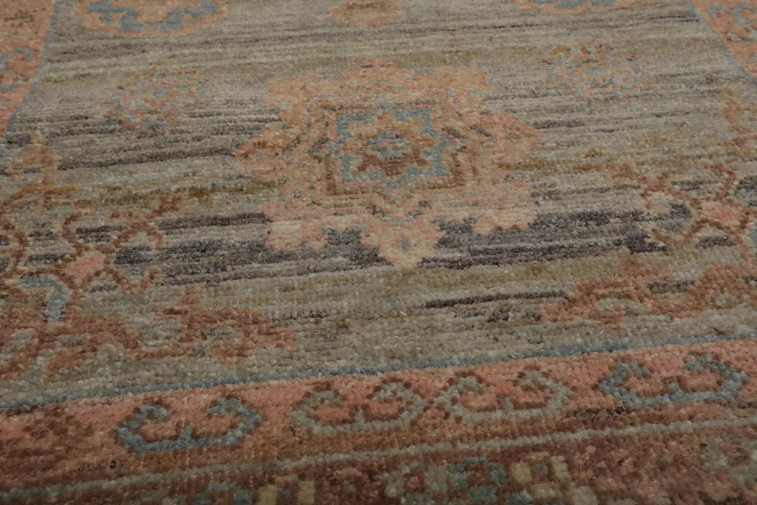 Muted Afghan Oushak Vegetable Dyes 3’ x 5’ Hand Knotted Wool Area Rug Sea Foam-3
