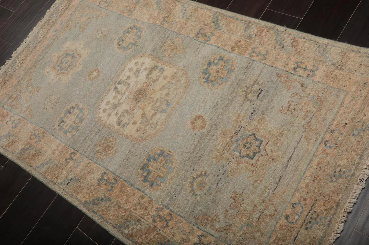 Muted Afghan Oushak Vegetable Dyes 3’ x 5’ Hand Knotted Wool Area Rug Mint-1