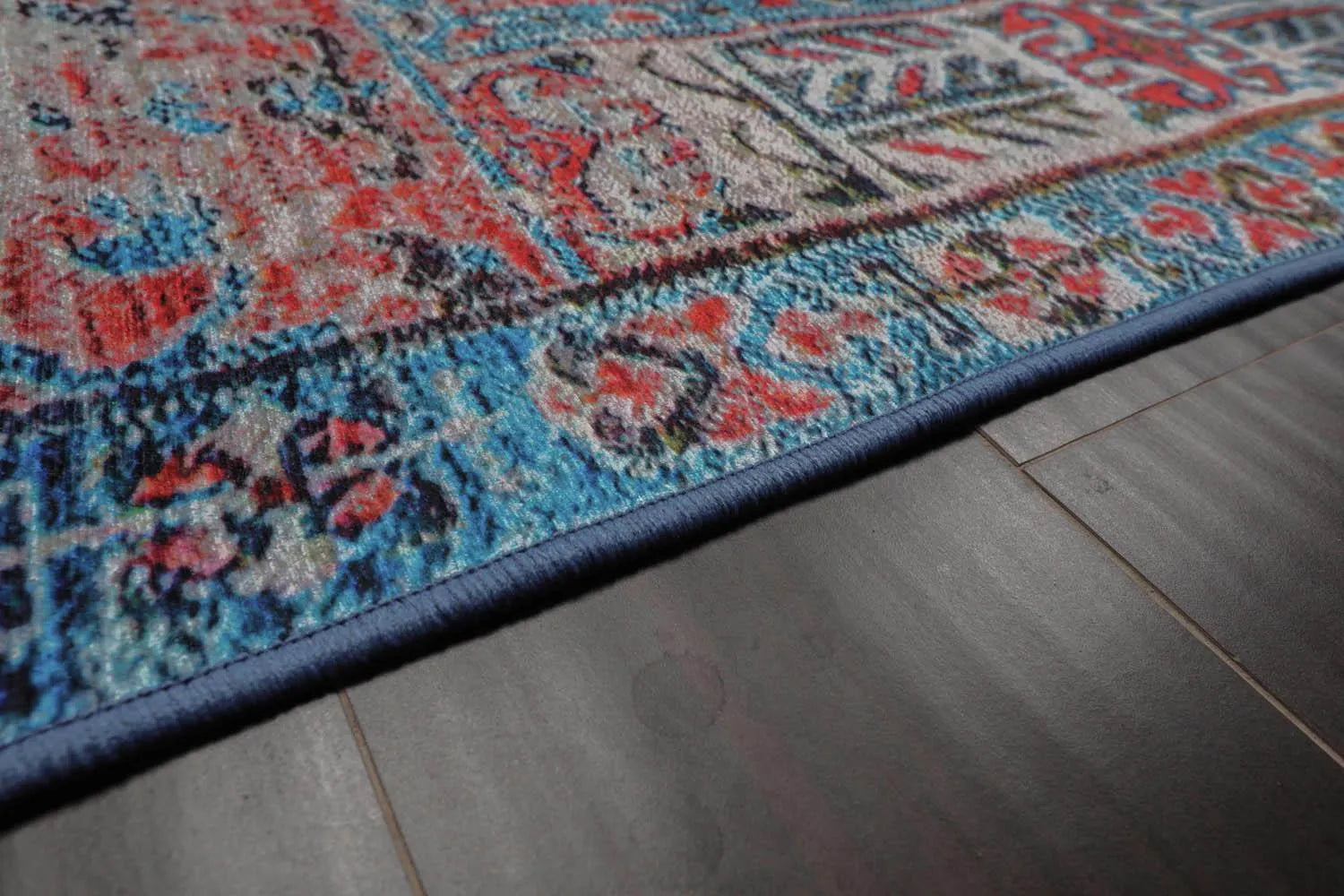 LoomBloom Multi Sizes Aqua Machine Made Traditional Medallion Flatweave Polyester Oriental Area Rug-4