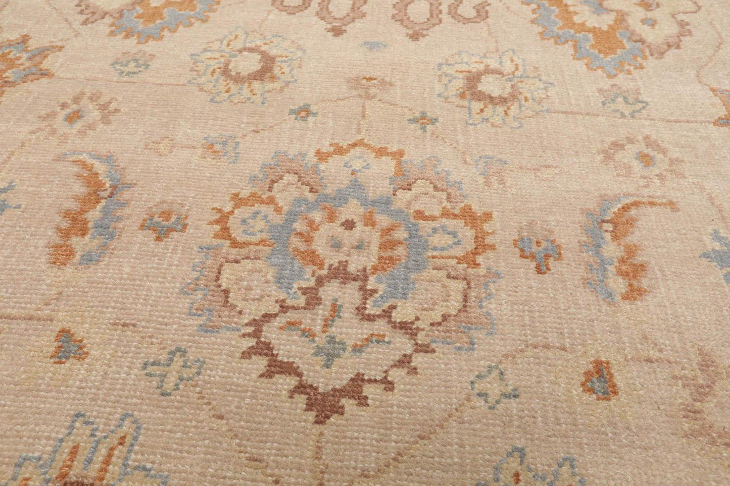 LoomBloom 8'2''x9'9" Tan Hand Knotted Traditional Oushak Wool Oriental Area Rug-4