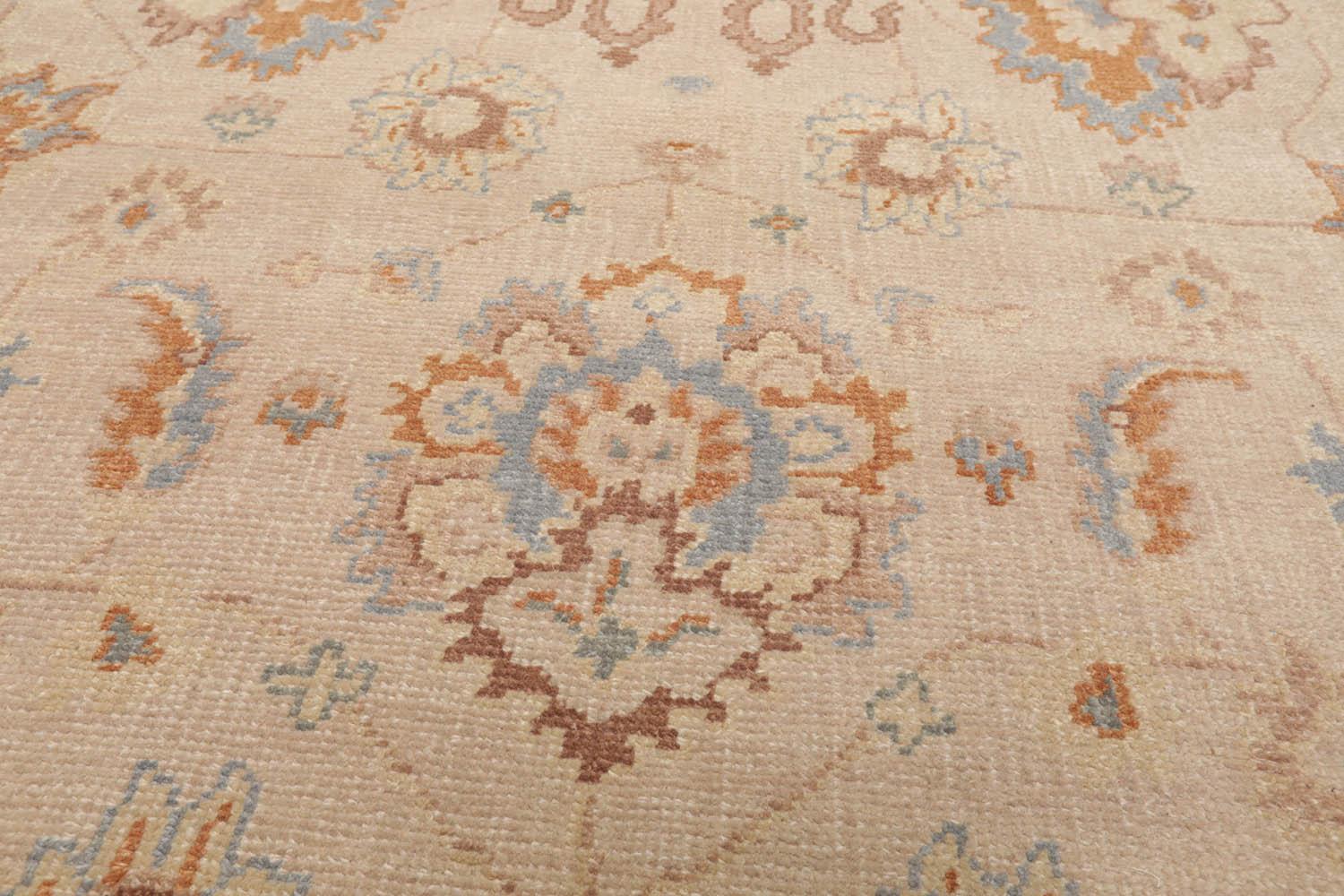 LoomBloom 8'2''x9'9" Tan Hand Knotted Traditional Oushak Wool Oriental Area Rug-4