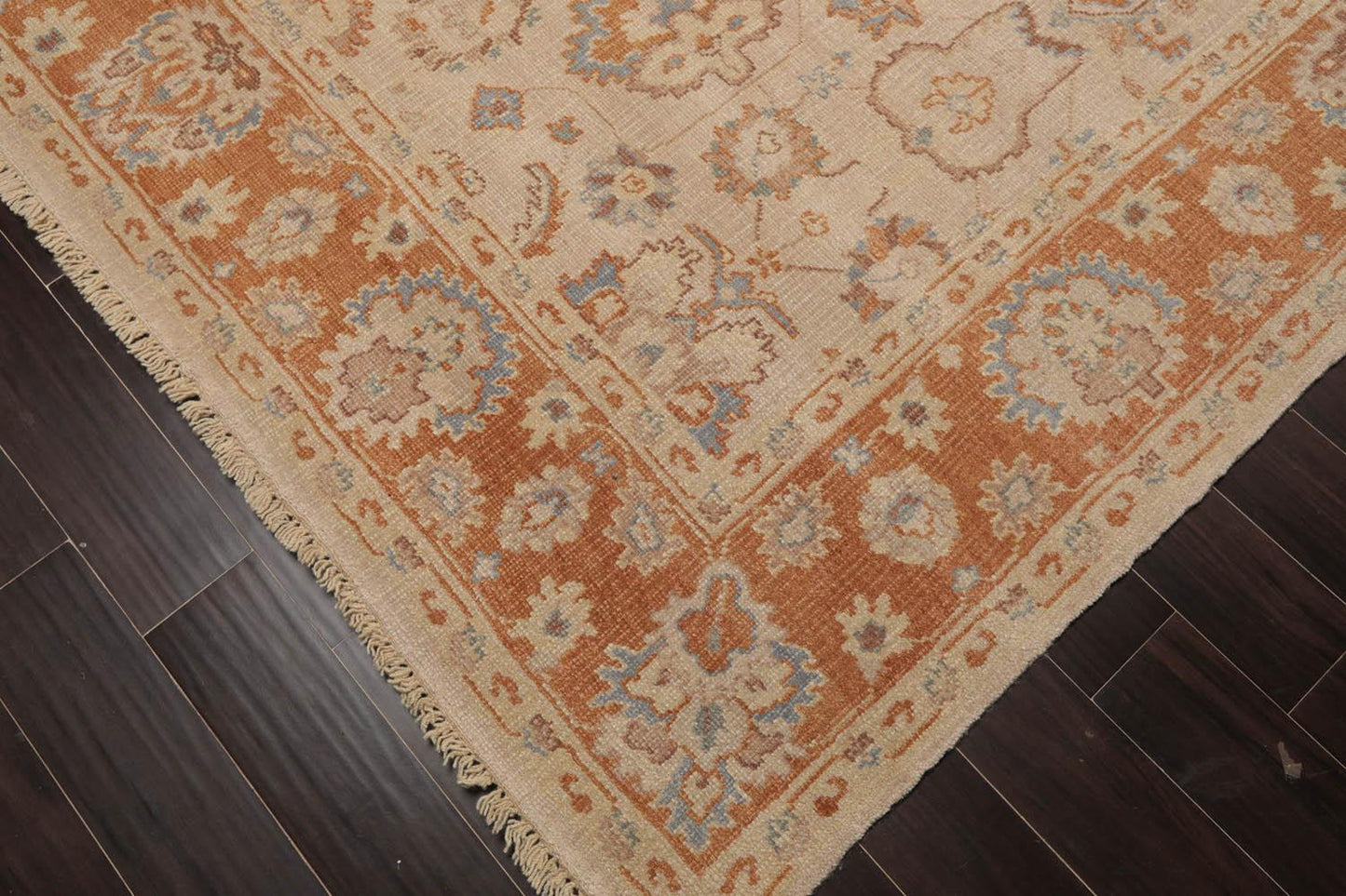 LoomBloom 8'2''x9'9" Tan Hand Knotted Traditional Oushak Wool Oriental Area Rug-3