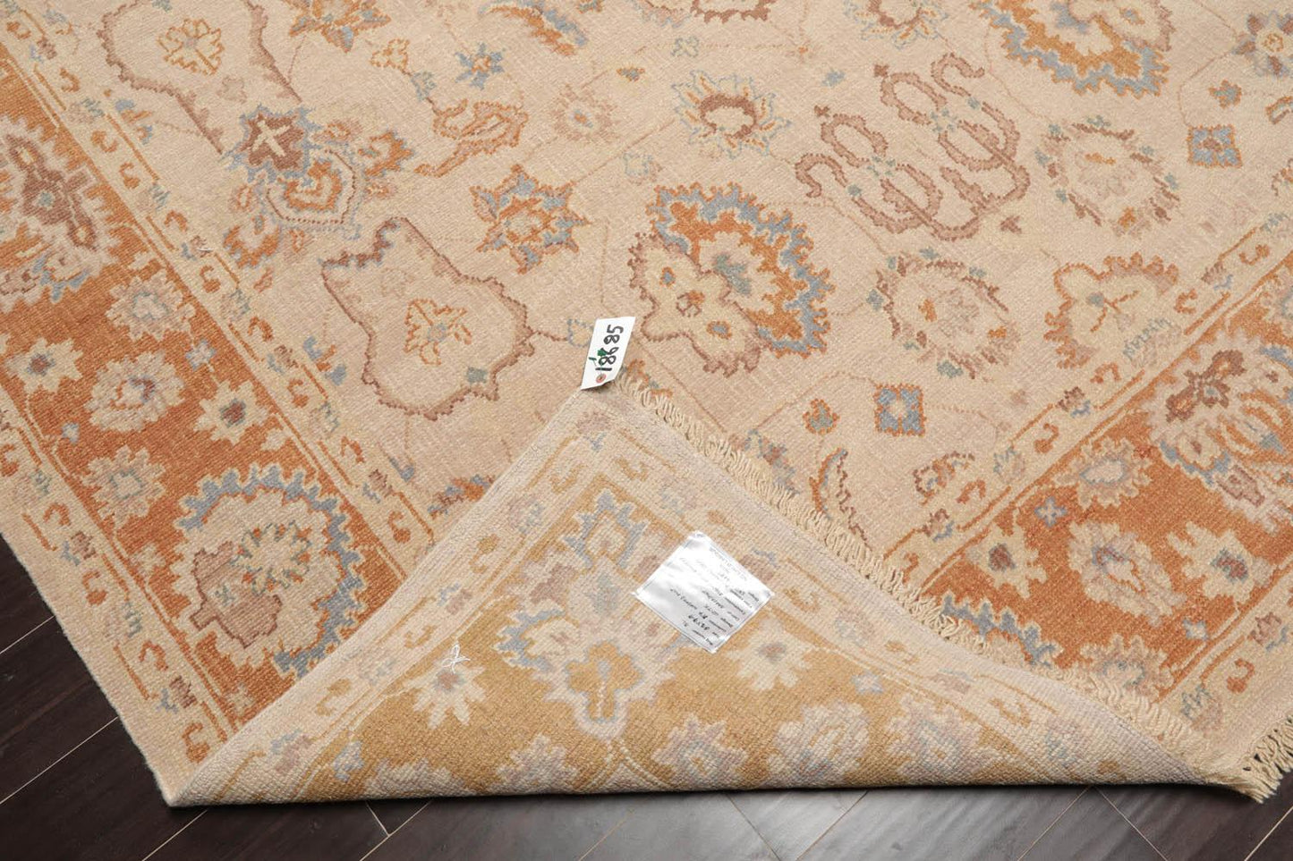 LoomBloom 8'2''x9'9" Tan Hand Knotted Traditional Oushak Wool Oriental Area Rug-2