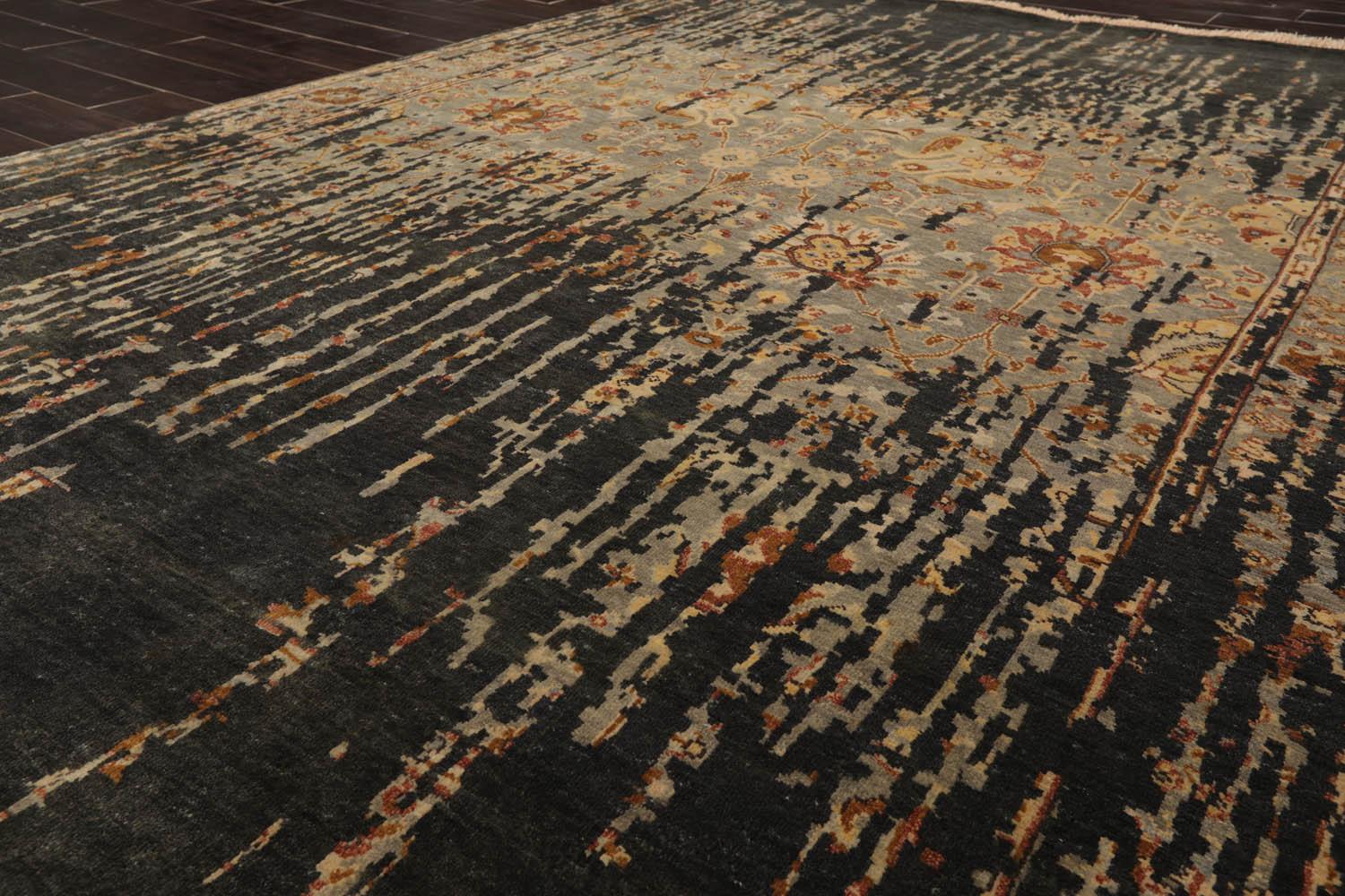 LoomBloom 6'0''x8'8" Dark Forest Green Hand Knotted Traditional Oushak Wool Oriental Area Rug-4