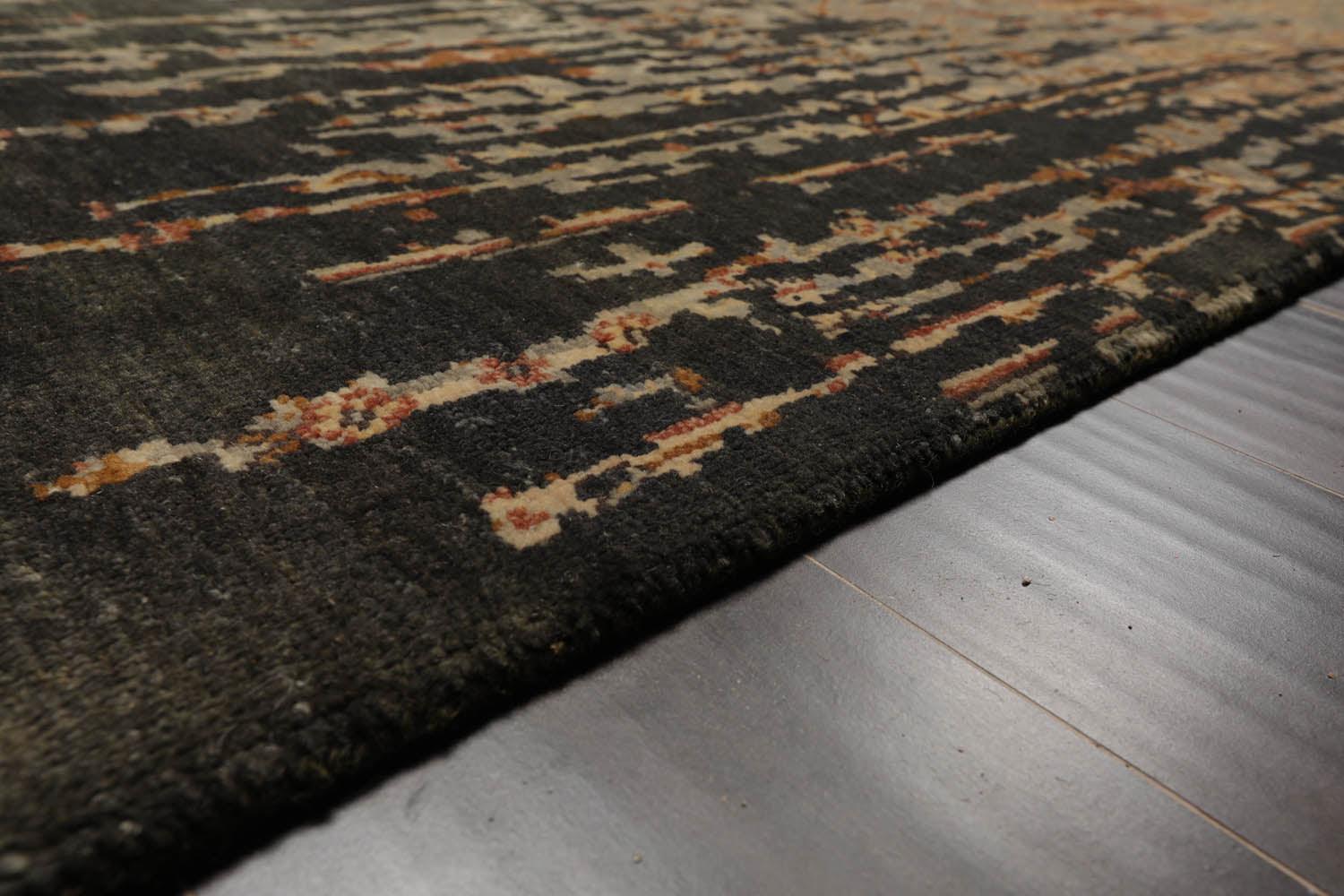 LoomBloom 6'0''x8'8" Dark Forest Green Hand Knotted Traditional Oushak Wool Oriental Area Rug-3