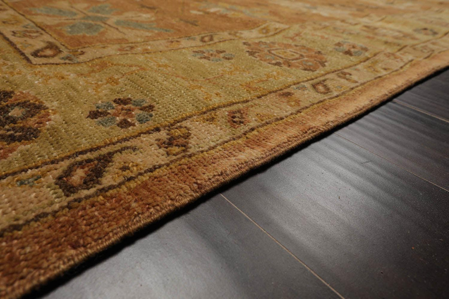 LoomBloom 6'5''x9'3" Caramel Hand Knotted Traditional Oushak Wool Oriental Area Rug-2