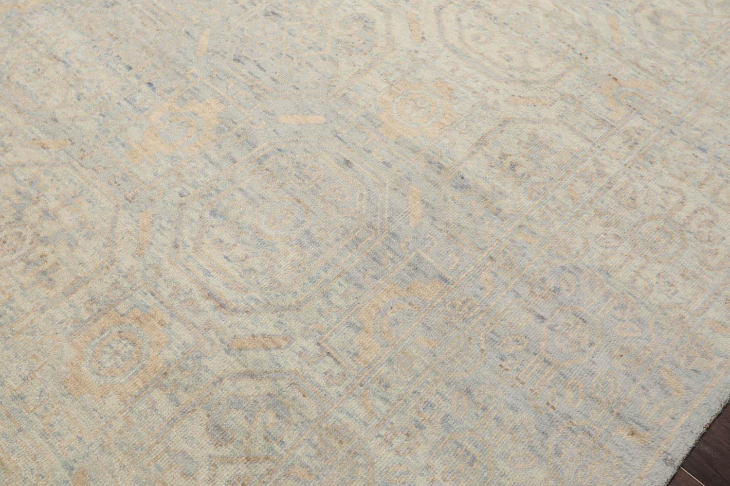 LoomBloom 7'10''x9'10" Gray Hand Knotted Transitional Oushak Wool Oriental Area Rug-4