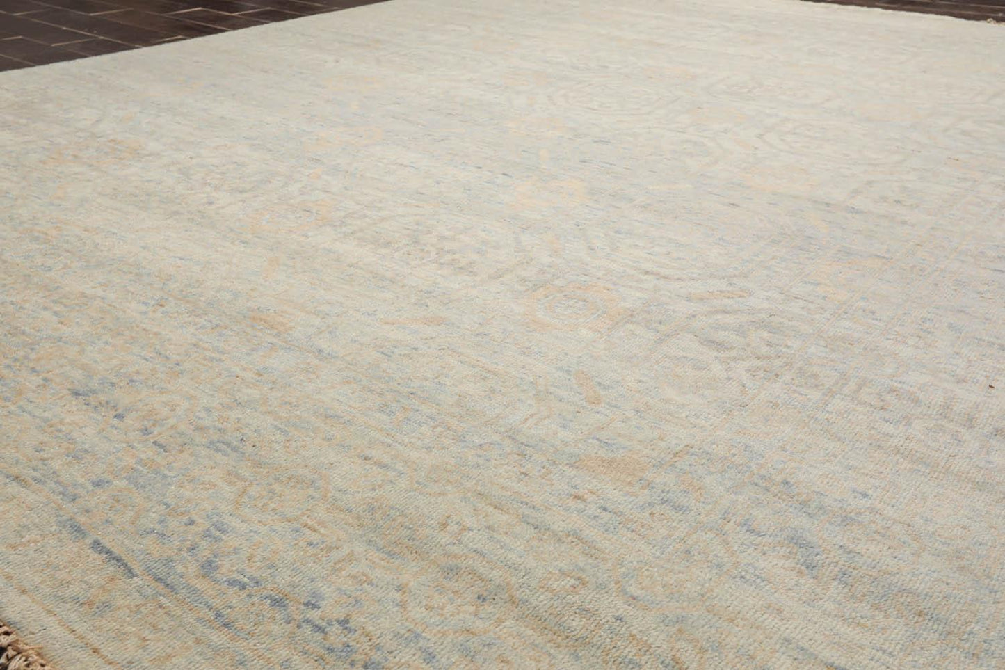 LoomBloom 7'10''x9'10" Gray Hand Knotted Transitional Oushak Wool Oriental Area Rug-3