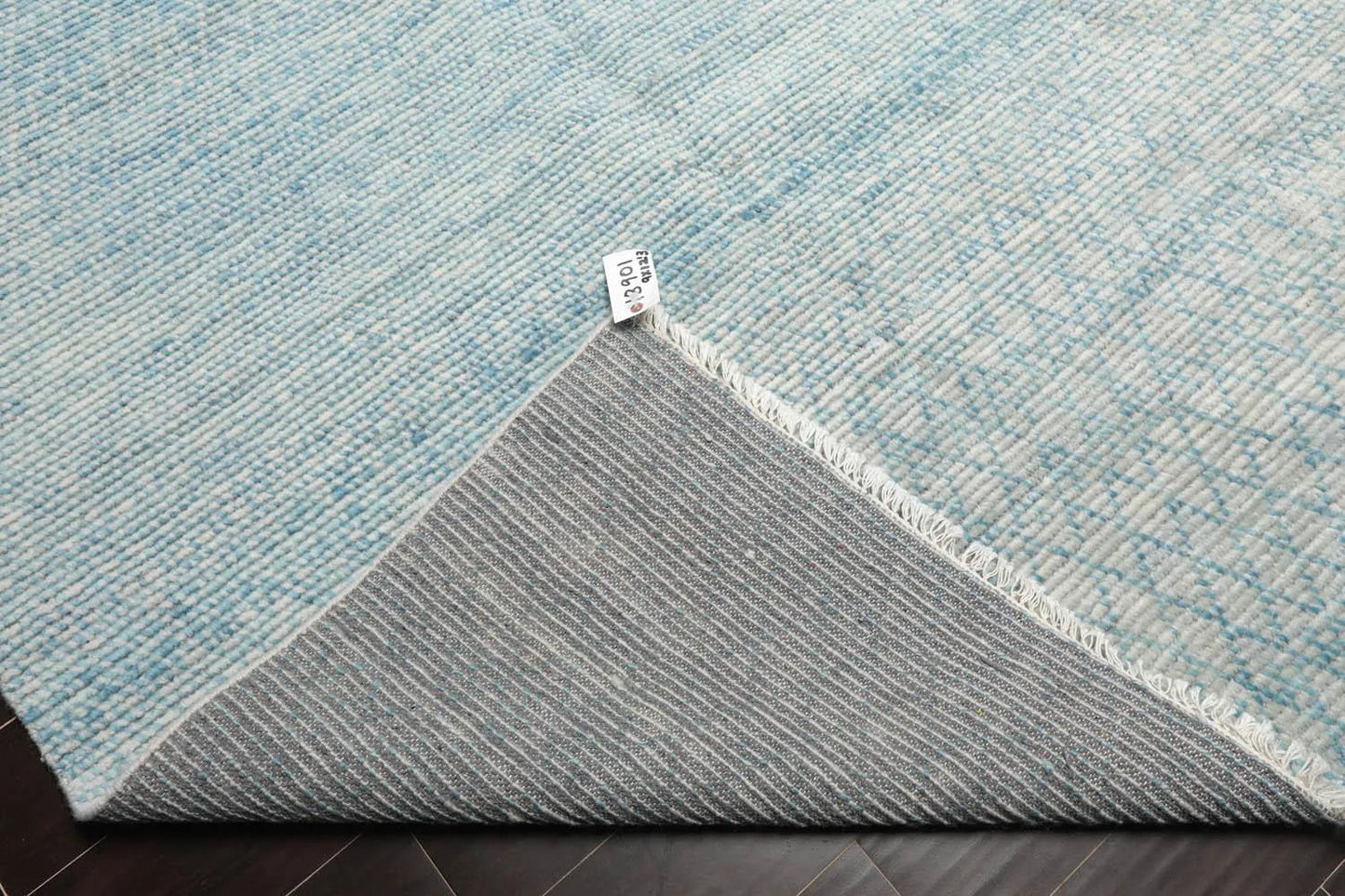 LoomBloom 9'x12'3" Ivory Hand Knotted Contemporary Ribbed Wool Oriental Area Rug-3