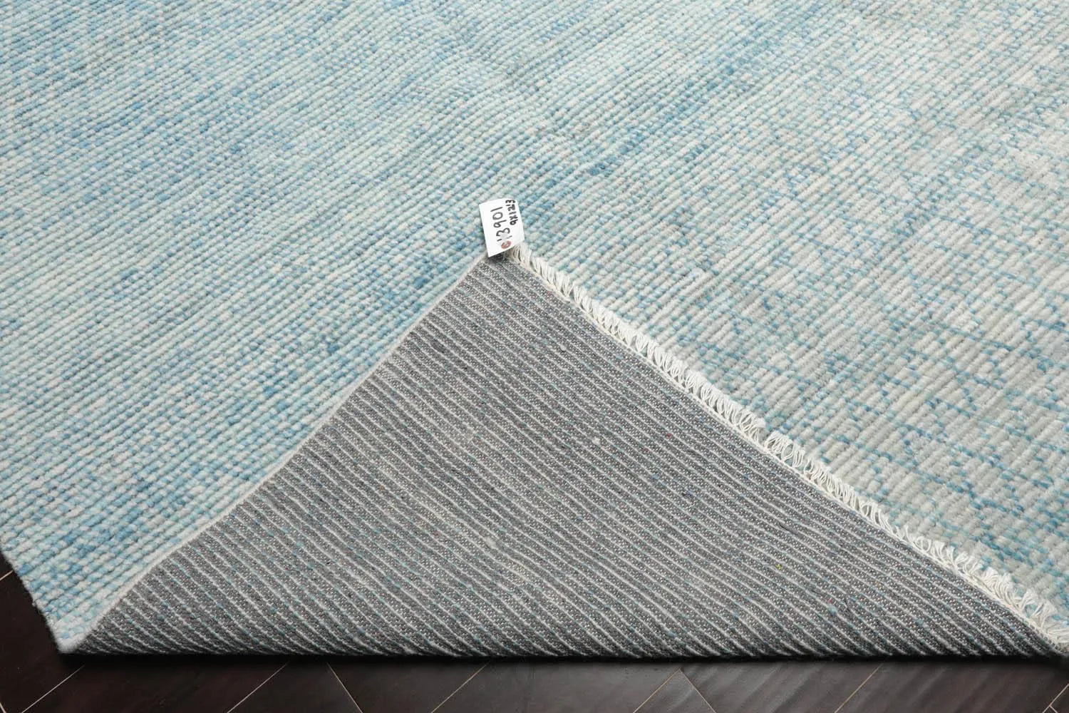 LoomBloom 9'x12'3" Ivory Hand Knotted Contemporary Ribbed Wool Oriental Area Rug-3